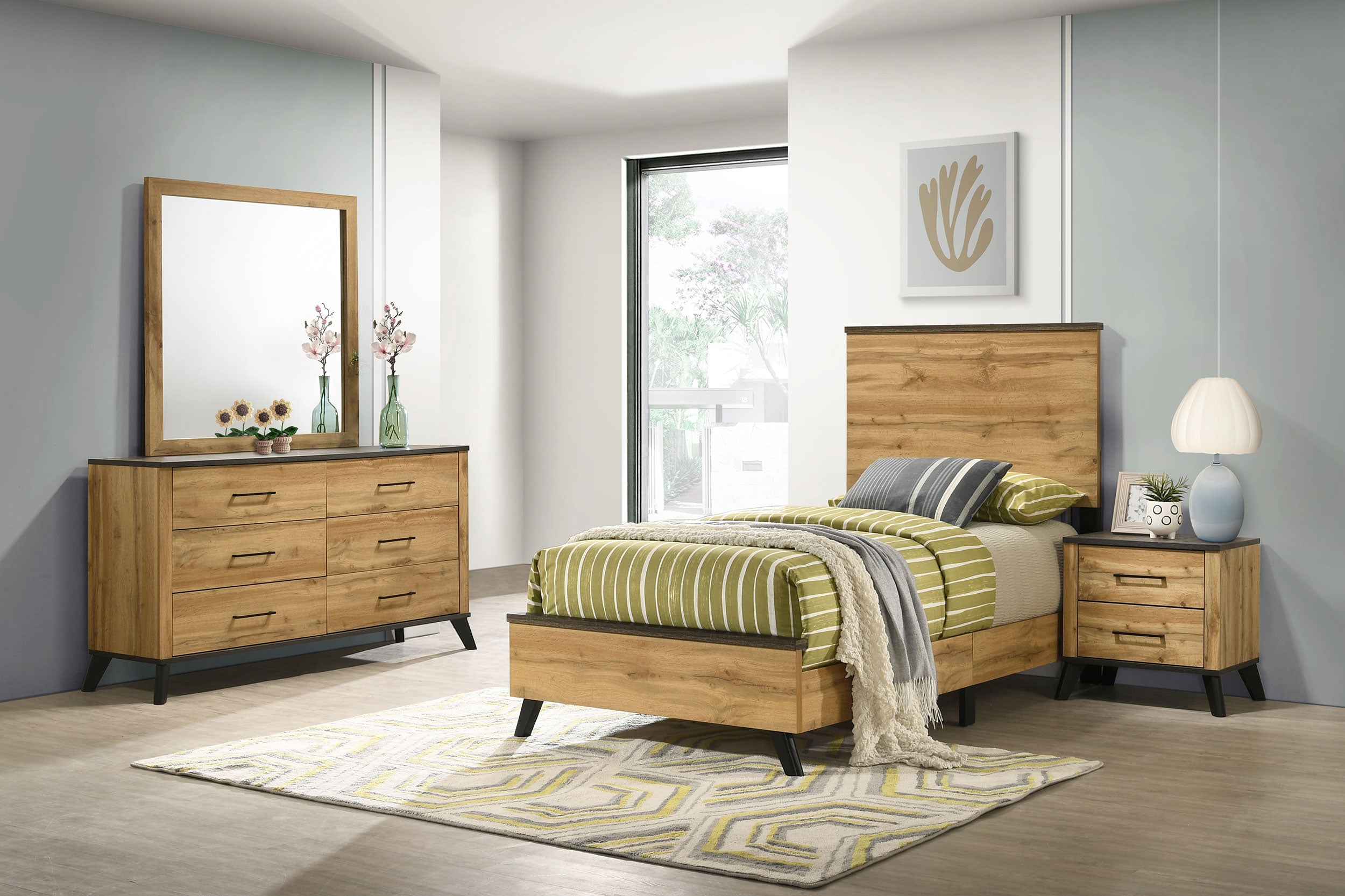 Kaywood 4-piece Twin Bedroom Set Natural Pine — view 1