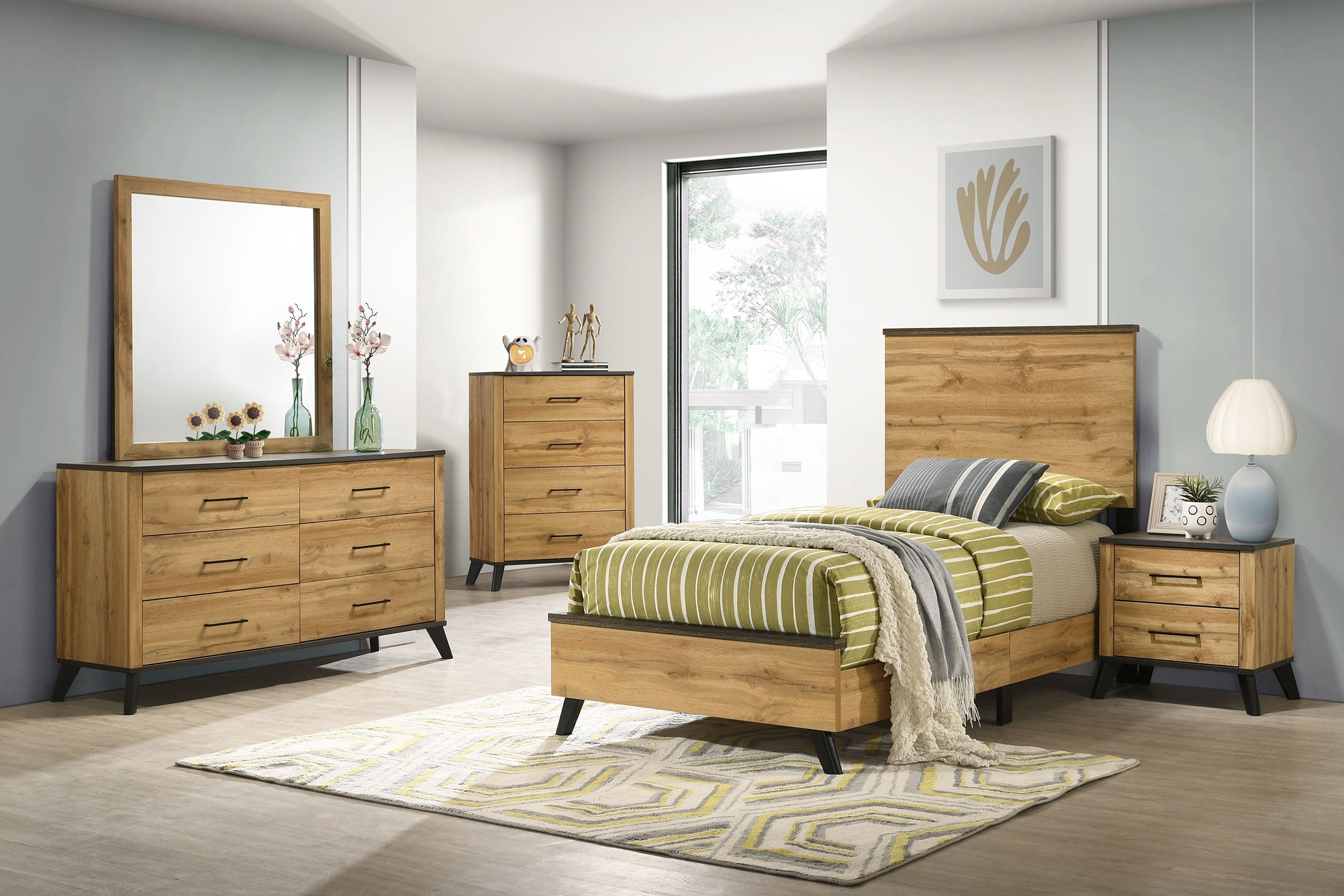 Kaywood 5-piece Twin Bedroom Set Natural Pine — view 1