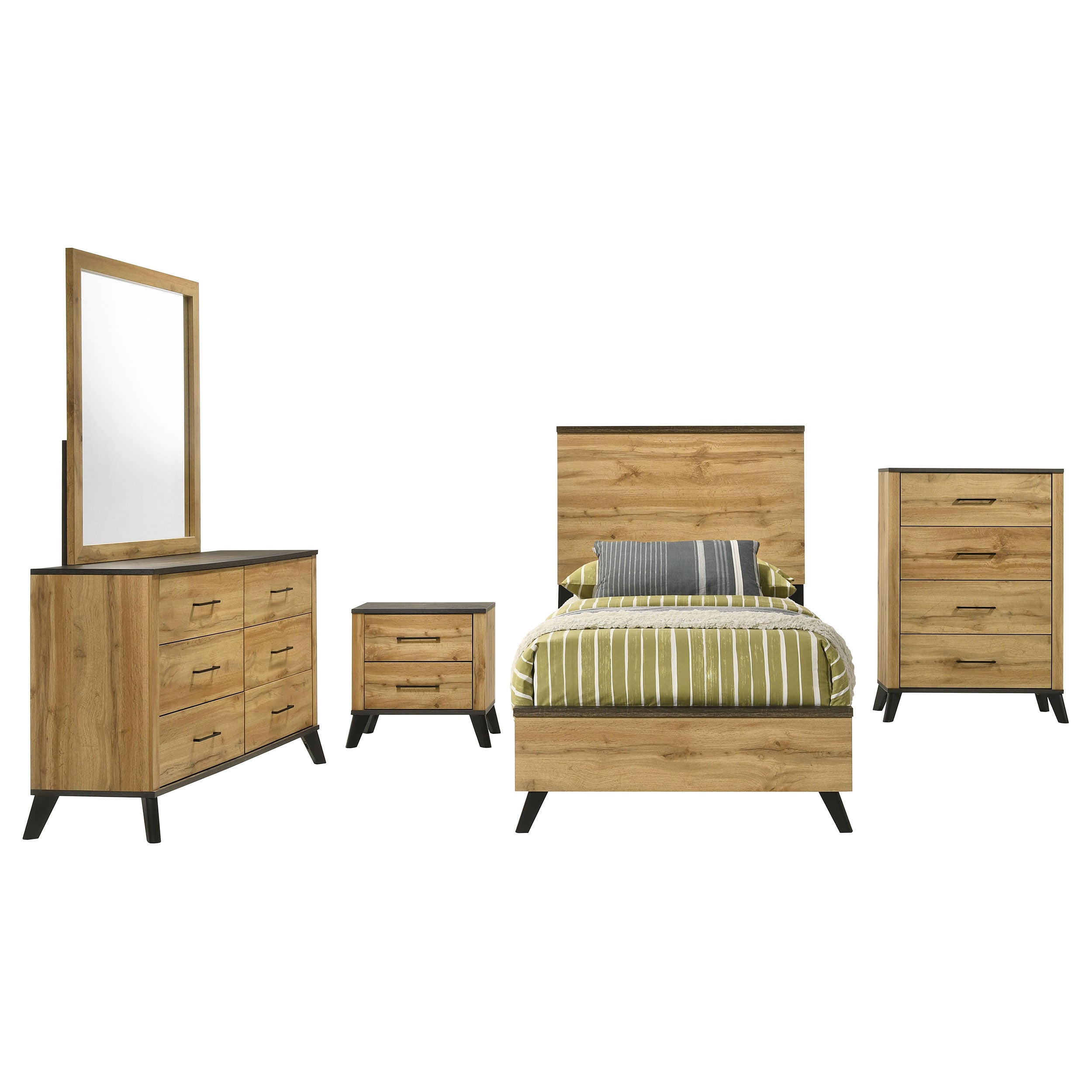 Kaywood 5-piece Twin Bedroom Set Natural Pine — view 2