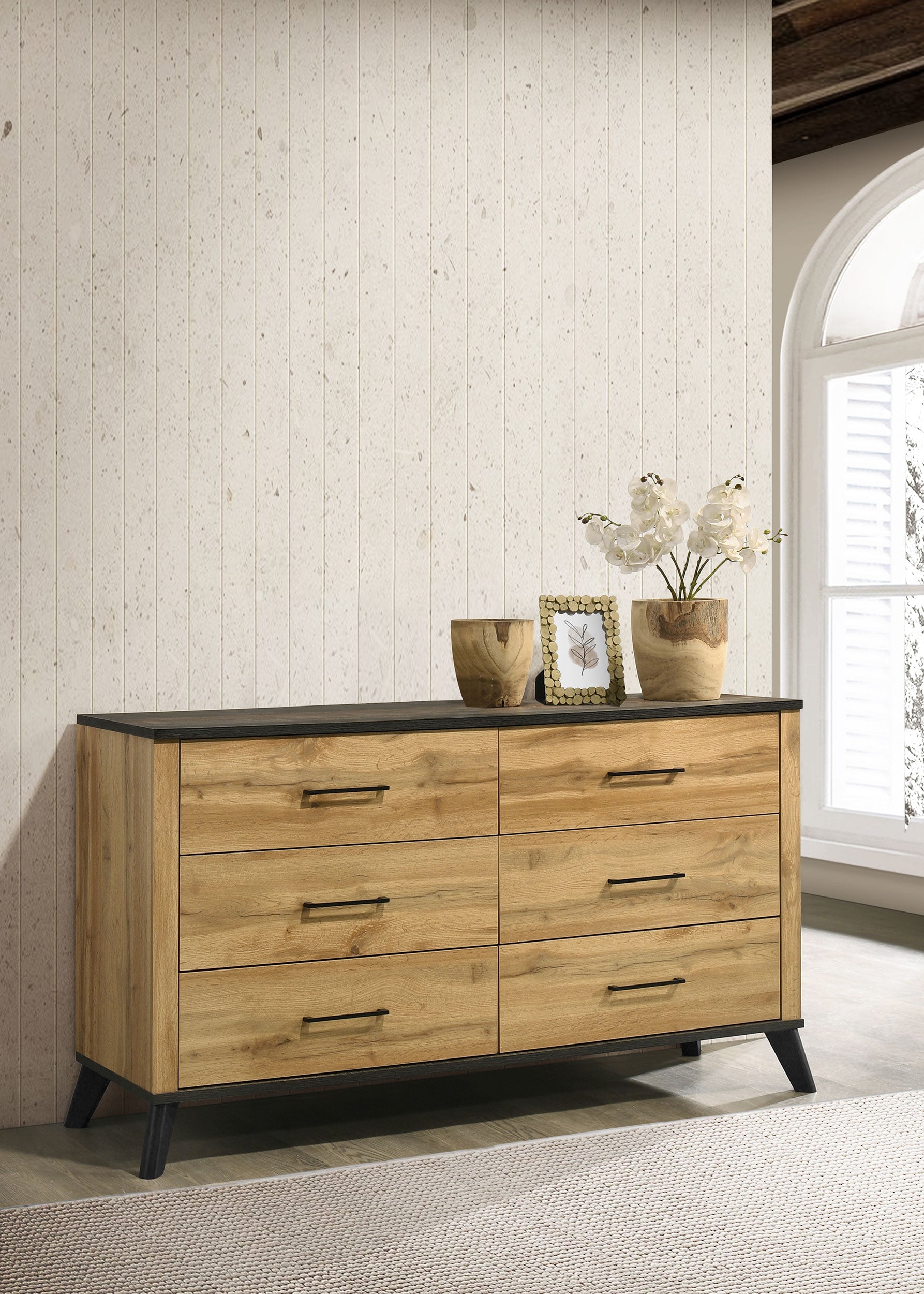 Kaywood 6-drawer Dresser Cabinet Natural Pine — view 2