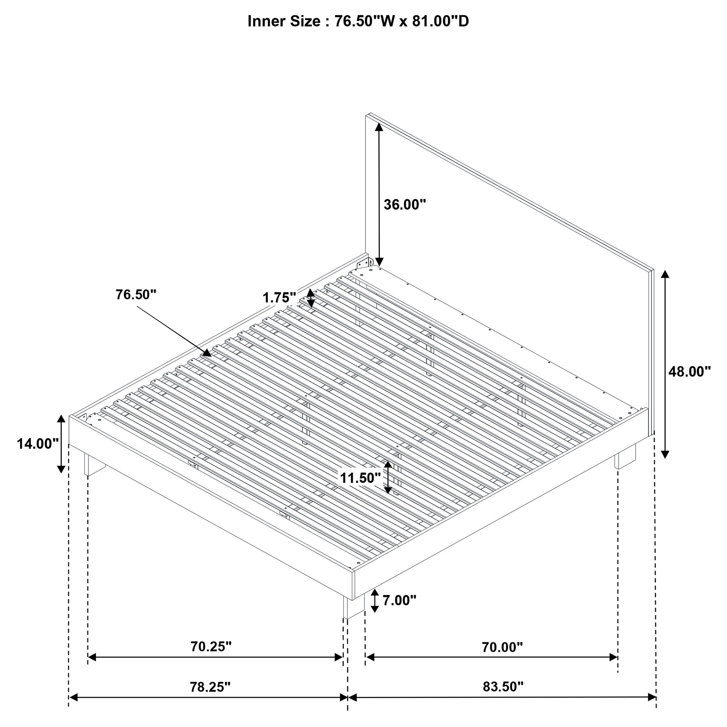 Glenwood 48-inch Eastern King Platform Panel Bed Warm Brown — view 10
