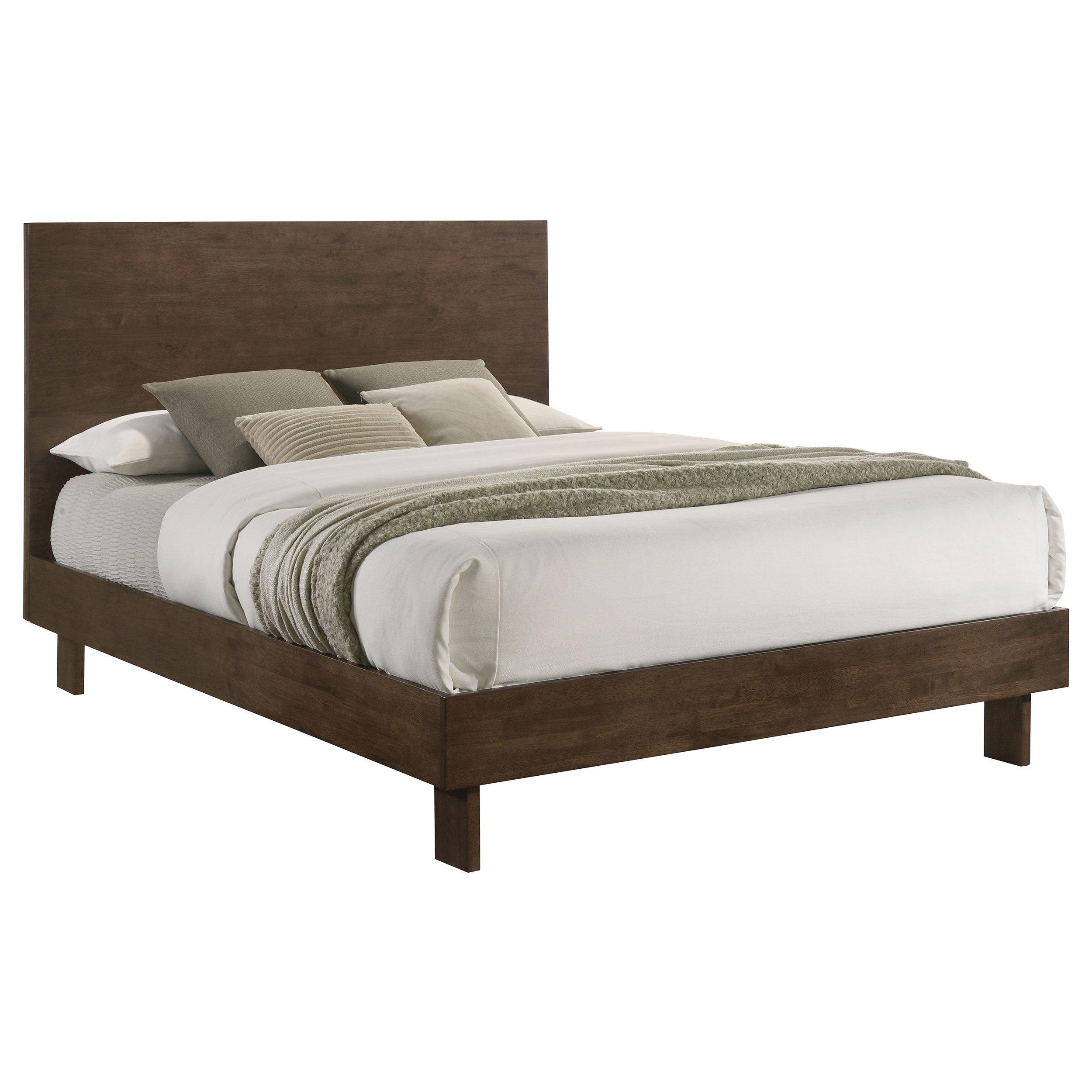 Glenwood 48-inch Queen Platform Panel Bed Warm Brown — view 3