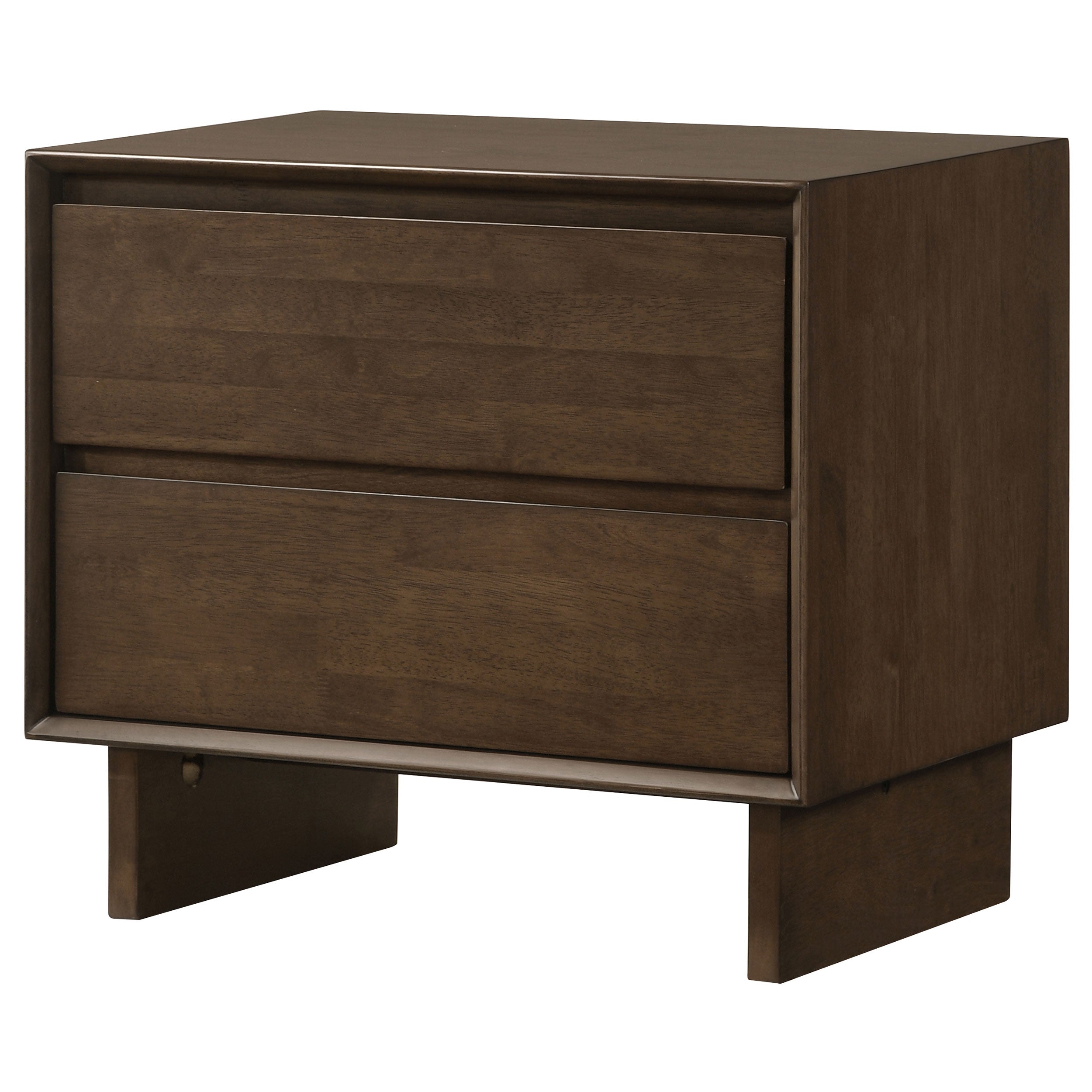 Glenwood 2-drawer Nightstand Bedside Table Warm Brown — view 4