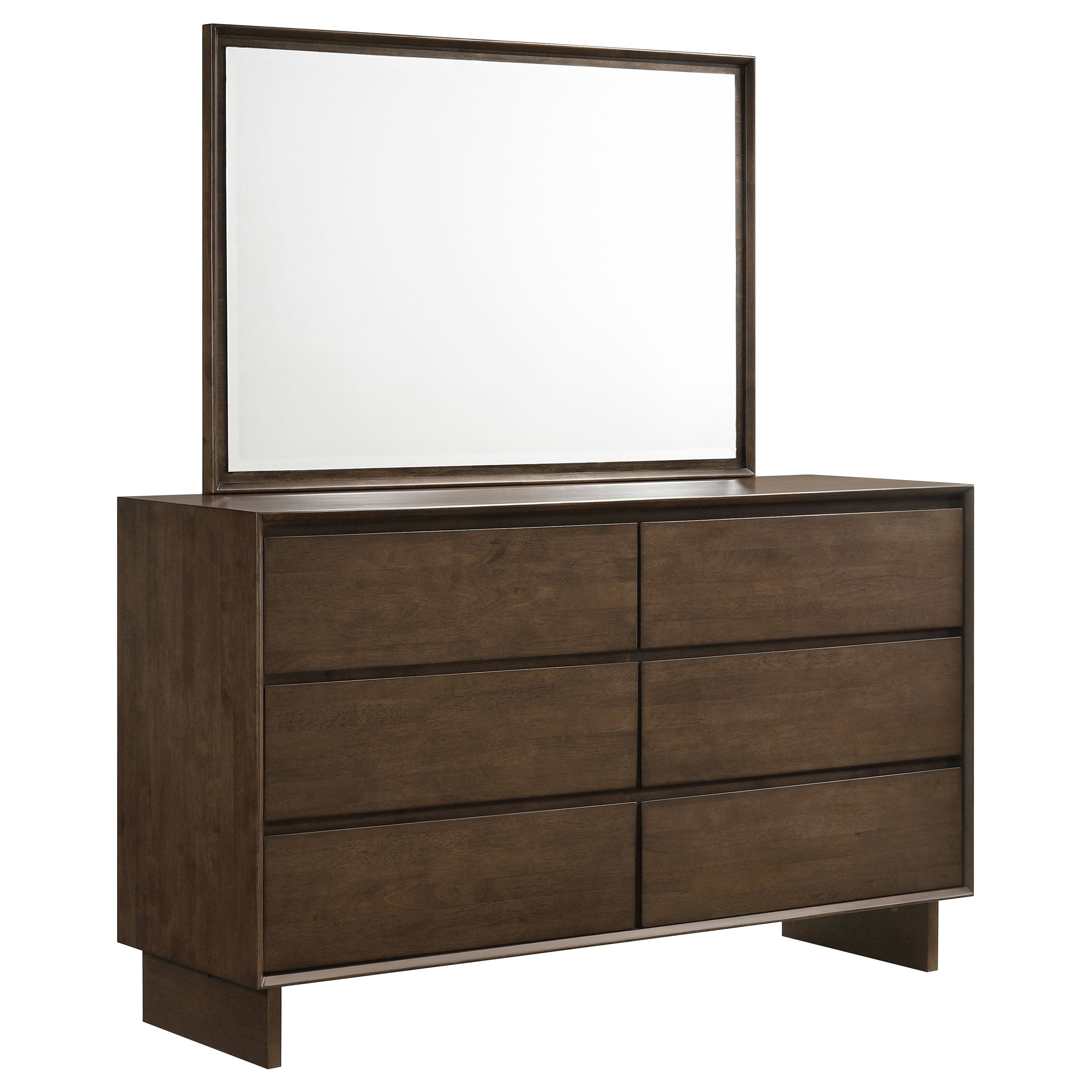 Glenwood 6-drawer Dresser and Mirror Warm Brown — view 1