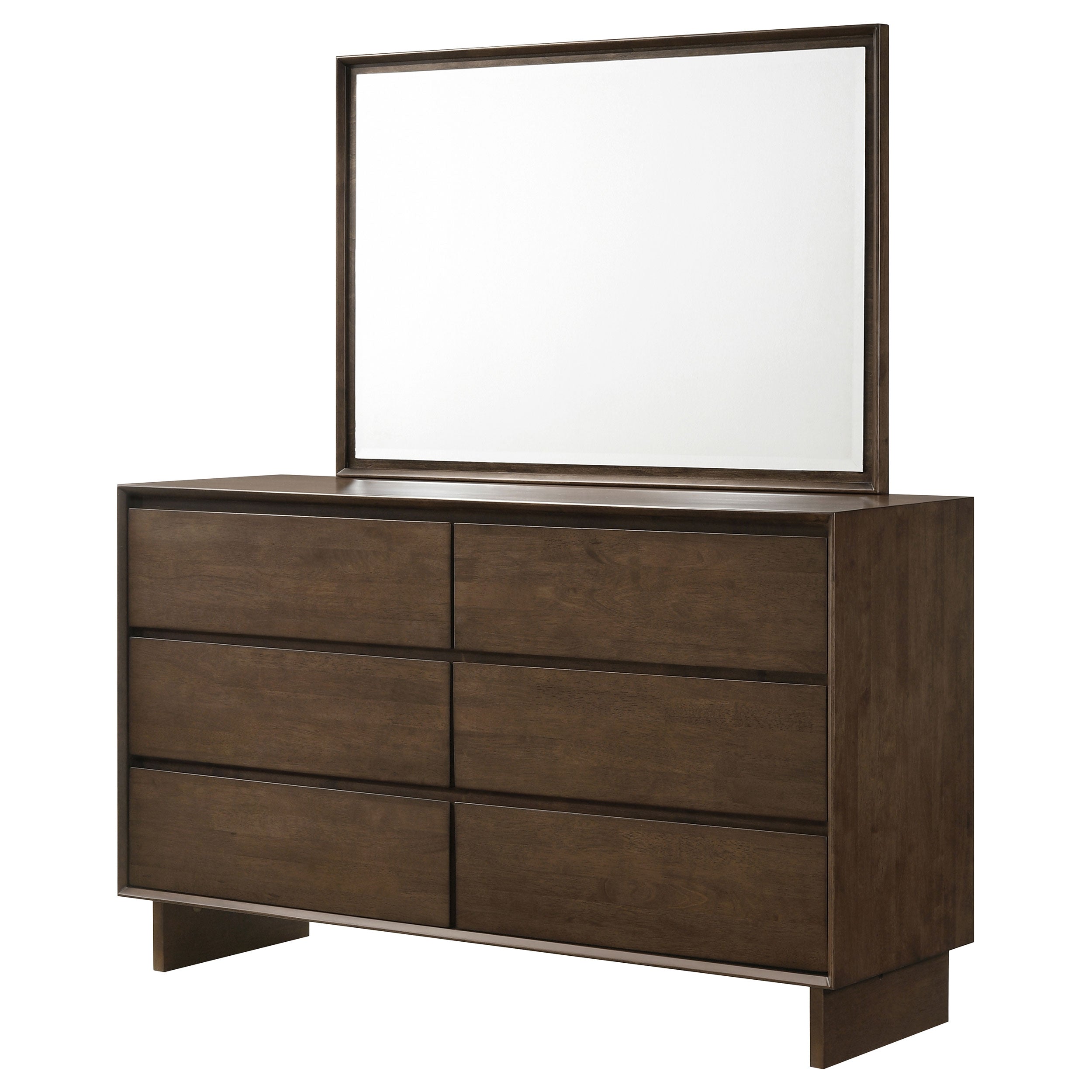 Glenwood 6-drawer Dresser and Mirror Warm Brown — view 4