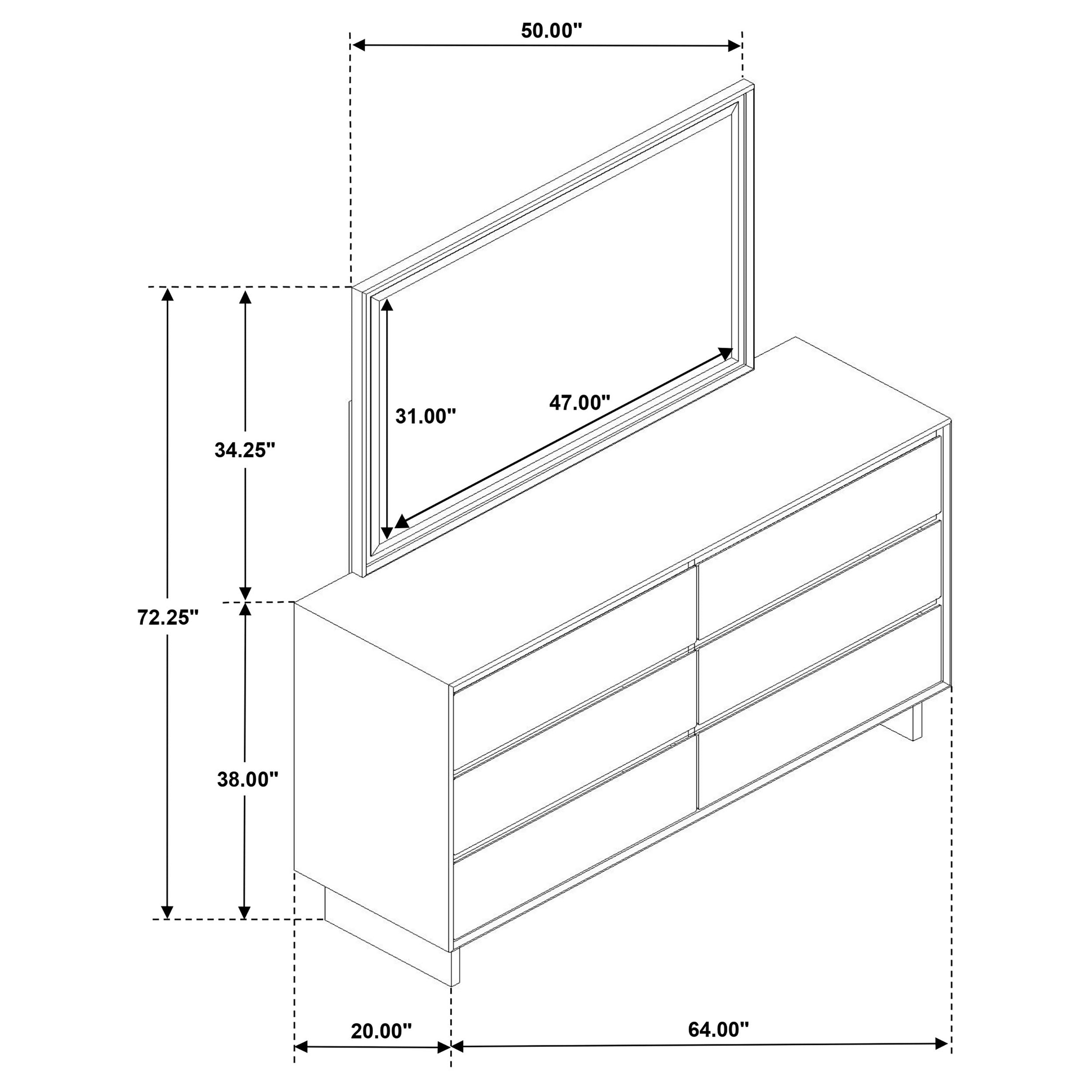 Glenwood 6-drawer Dresser and Mirror Warm Brown — view 12