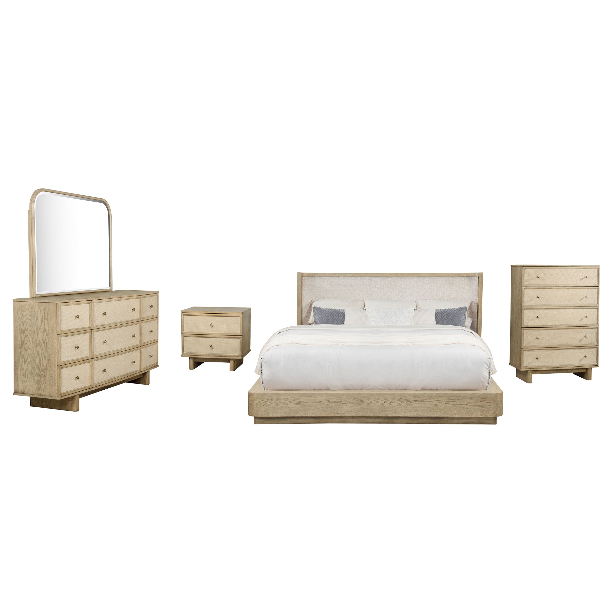 Kailani 5-piece Queen Bedroom Set Beige Oak — view 2