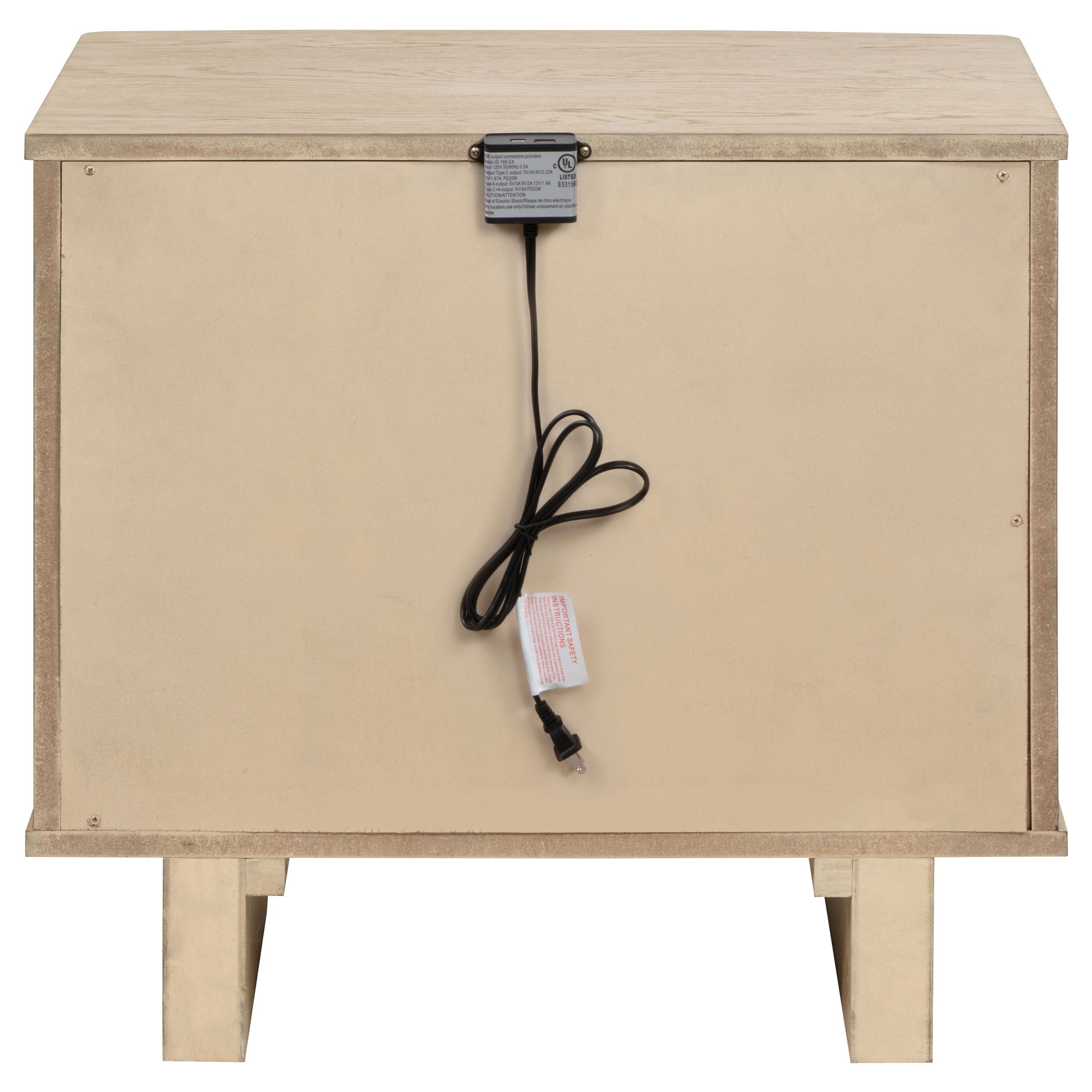 Kailani 2-drawer Nightstand Bedside Table Beige Oak — view 7
