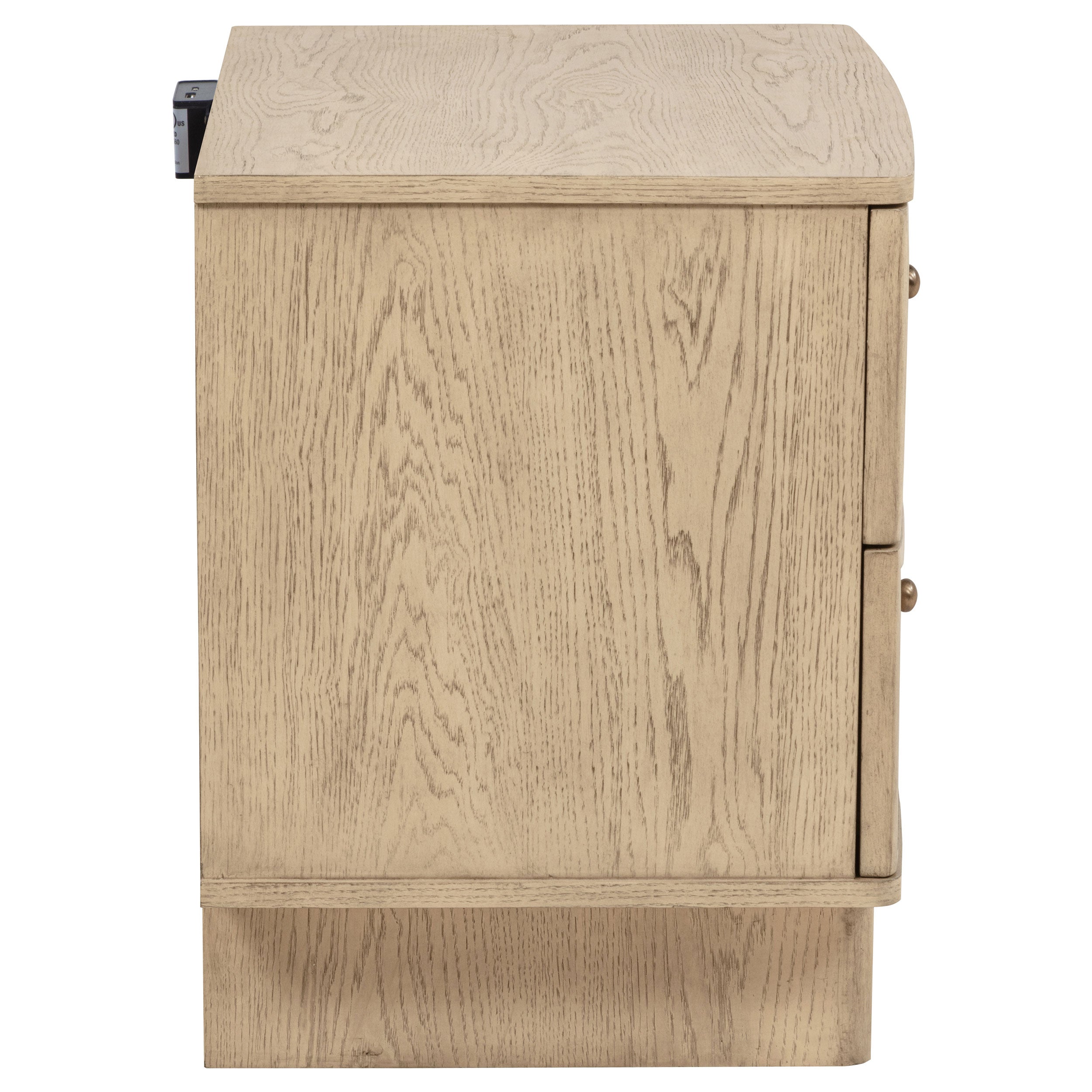 Kailani 2-drawer Nightstand Bedside Table Beige Oak — view 9