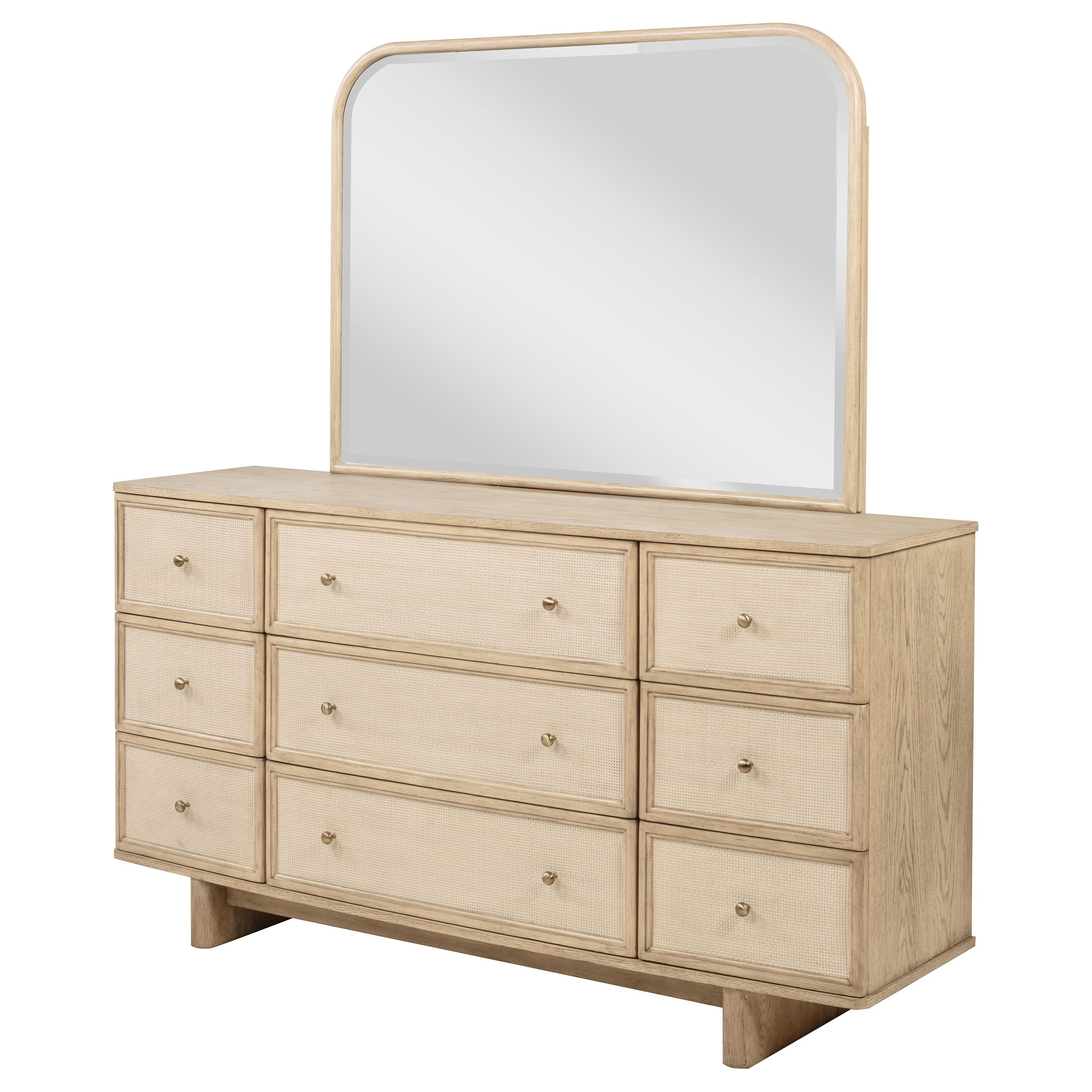 Kailani 9-drawer Dresser and Mirror Beige Oak — view 4