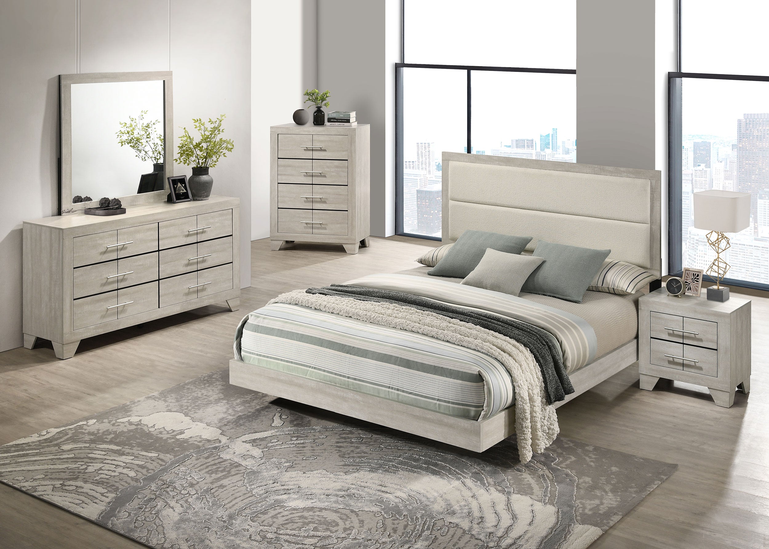 Trenton 5-piece Queen Bedroom Set Rustic Cream — view 1