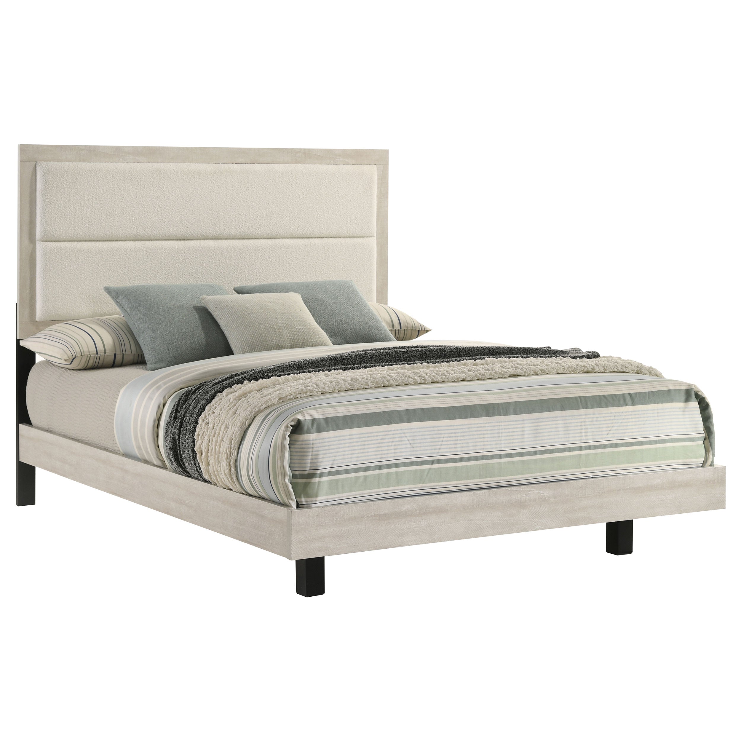 Trenton 54-inch Wood Queen Panel Bed Rustic Cream — view 3