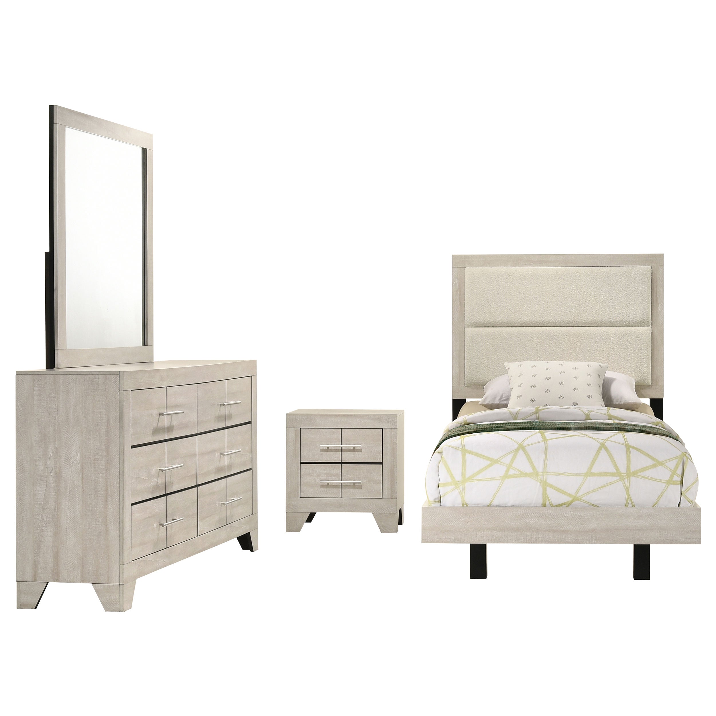 Trenton 4-piece Twin Bedroom Set Rustic Cream — view 2
