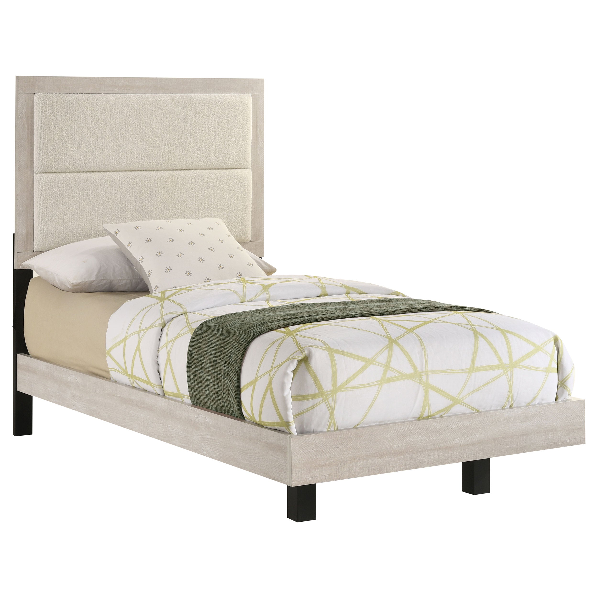 Trenton 54-inch Wood Twin Panel Bed Rustic Cream — view 3