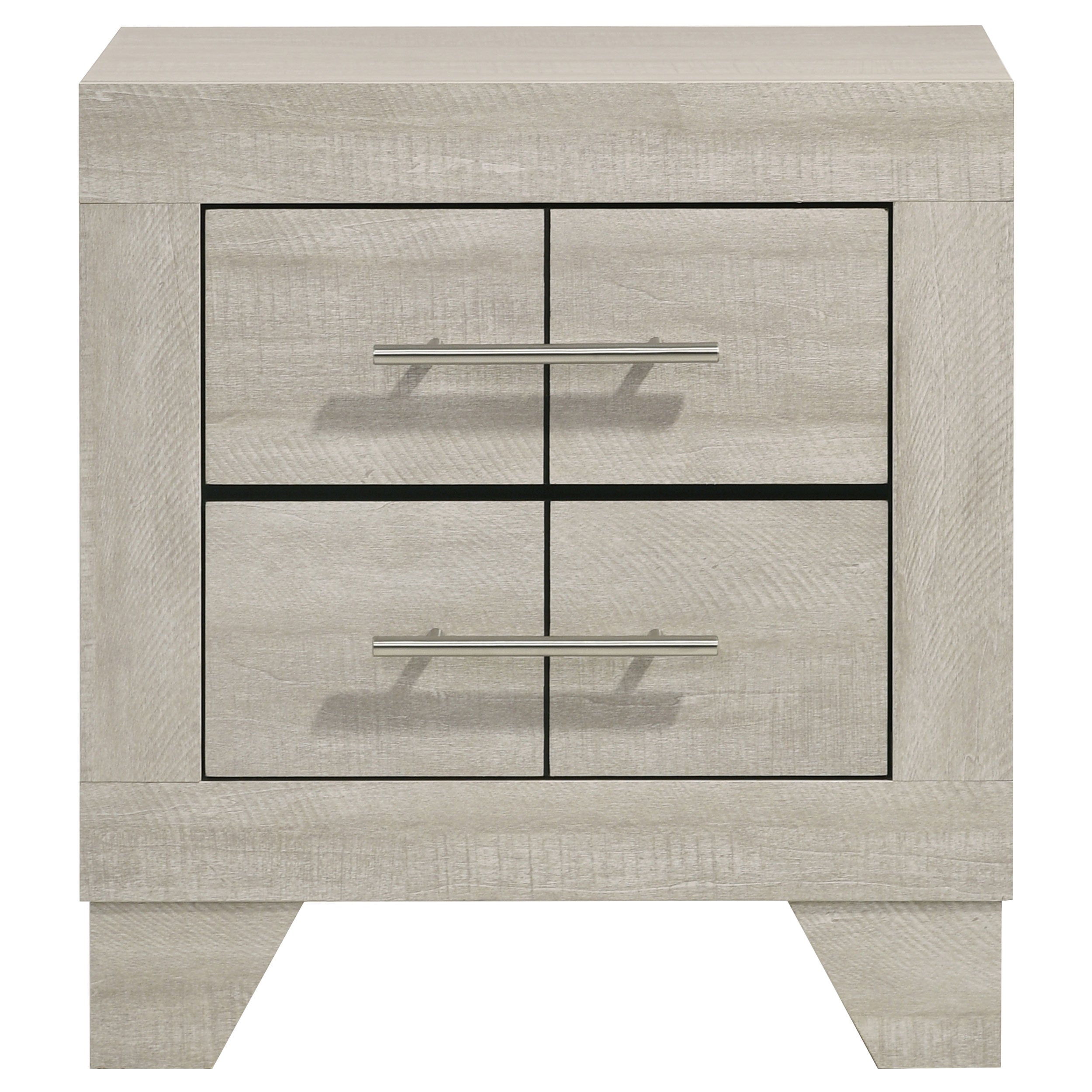 Trenton 2-drawer Nightstand Bedside Table Rustic Cream — view 3