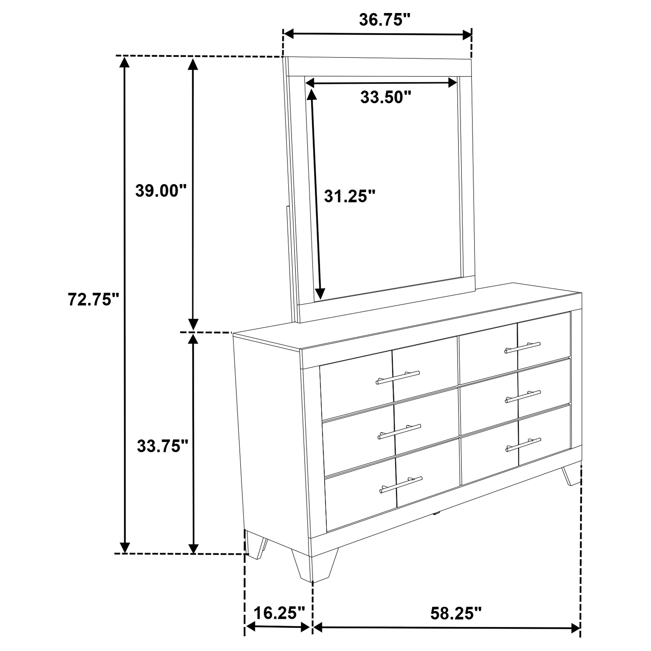 Trenton 6-drawer Bedroom Dresser With Mirror Rustic Cream — view 13