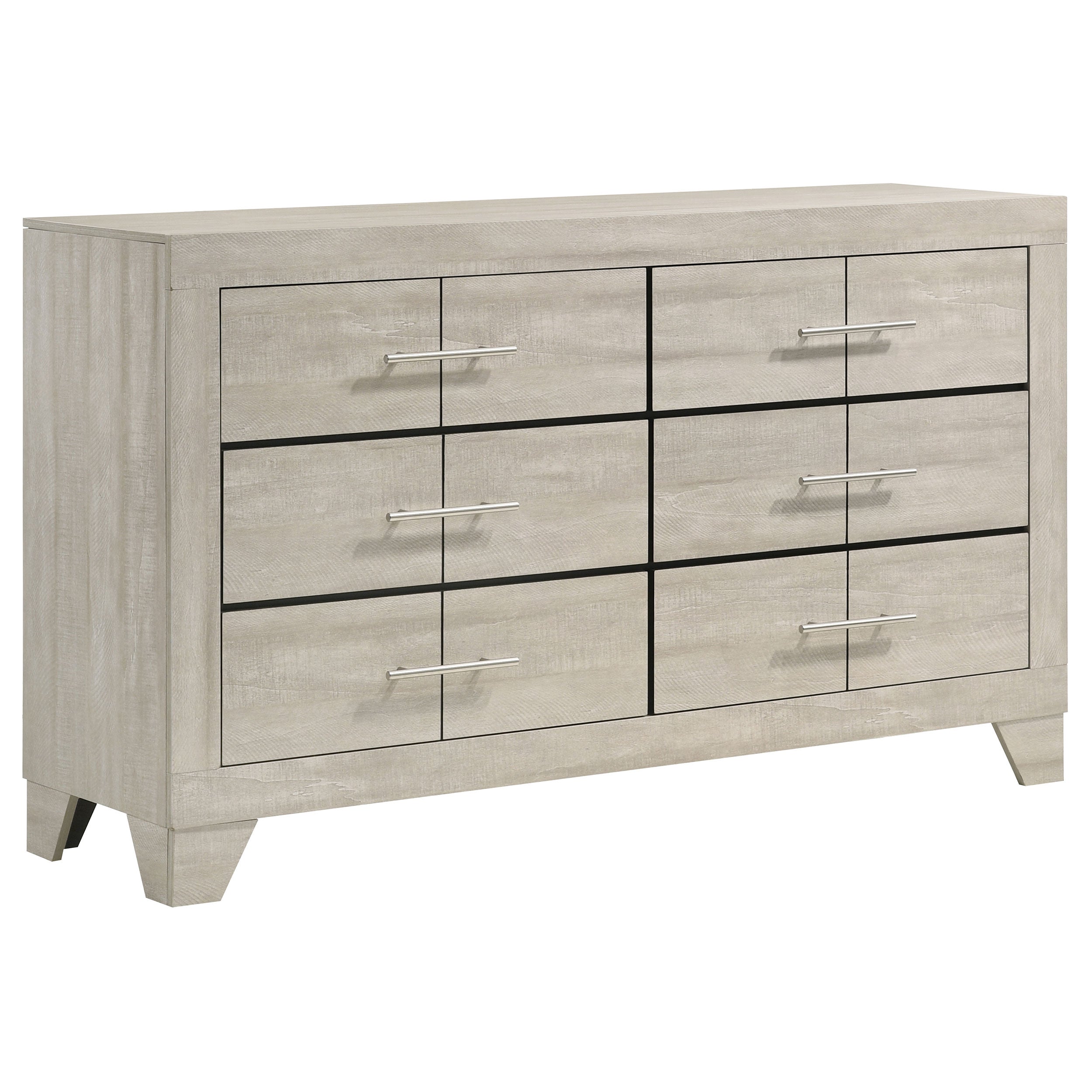 Trenton 6-drawer Bedroom Dresser Rustic Cream — view 1