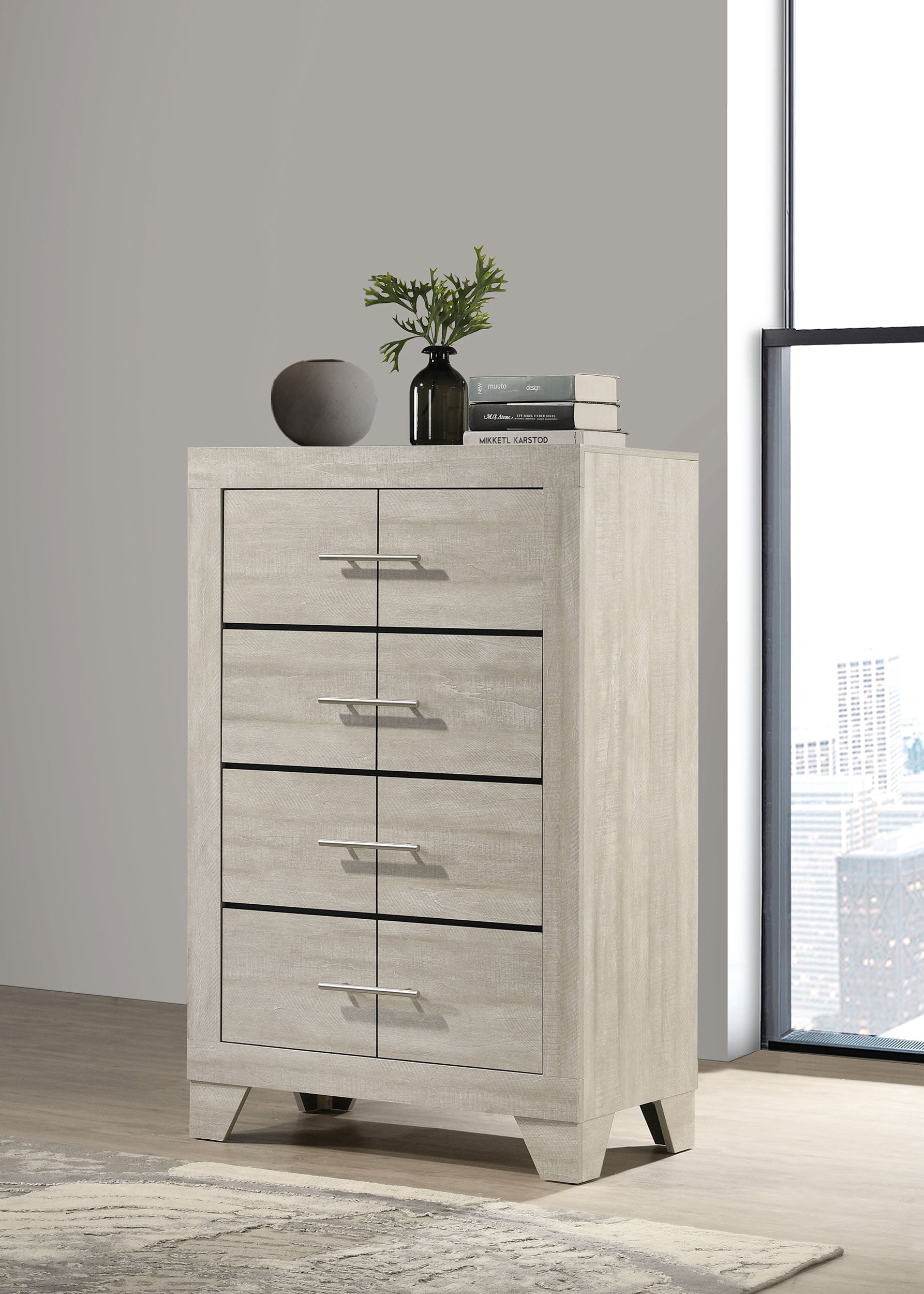 Trenton 4-drawer Bedroom Chest of Drawers Rustic Cream — view 2