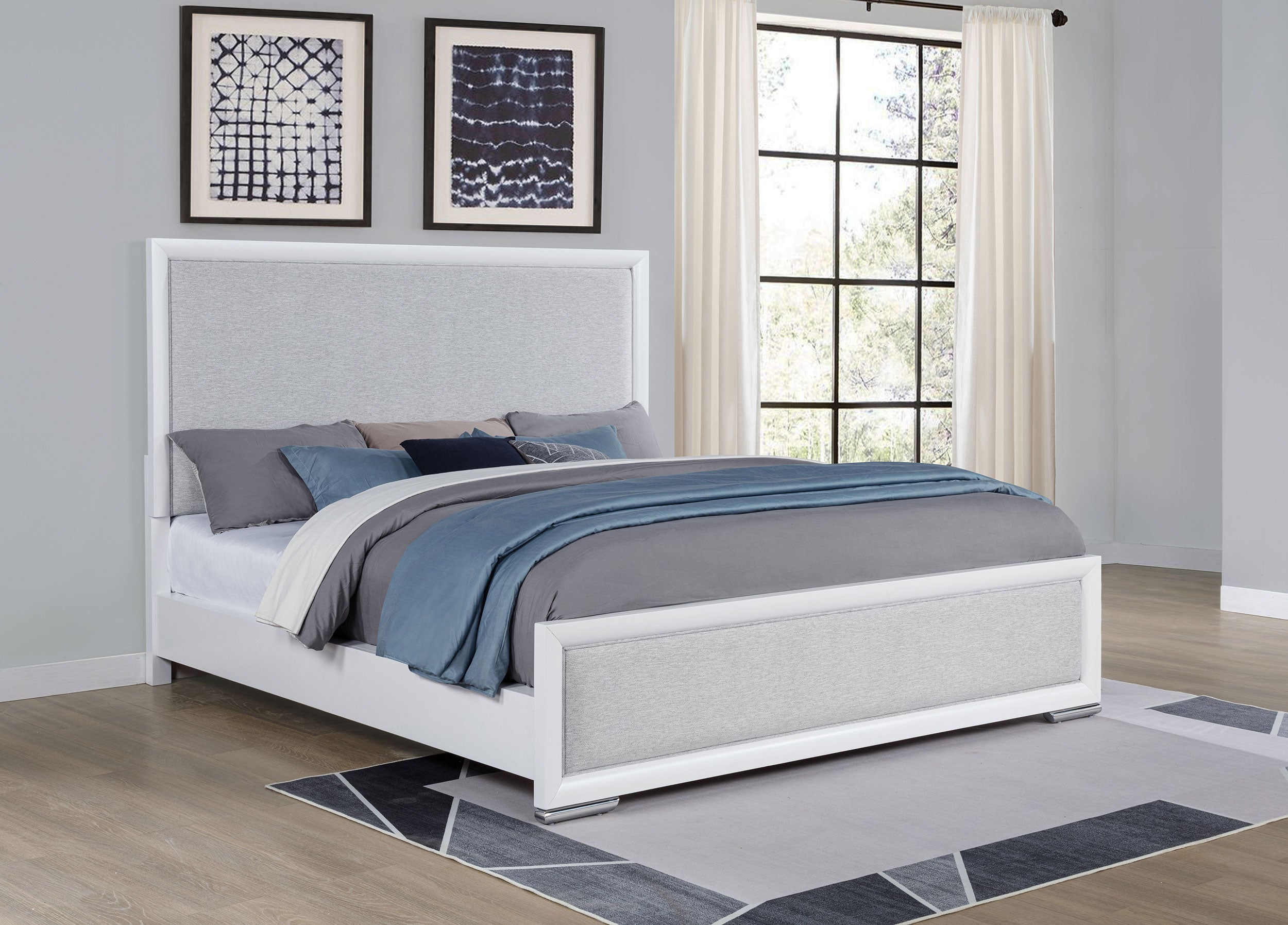 Gracemont 57-inch California King Panel Bed Grey and White — view 2
