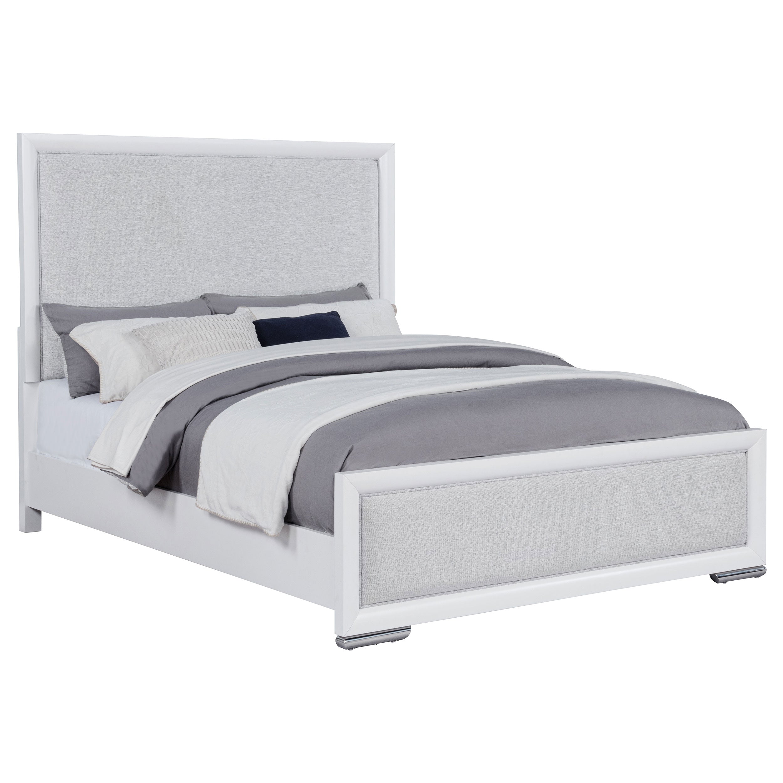 Gracemont 57-inch Queen Panel Bed Grey and White — view 3