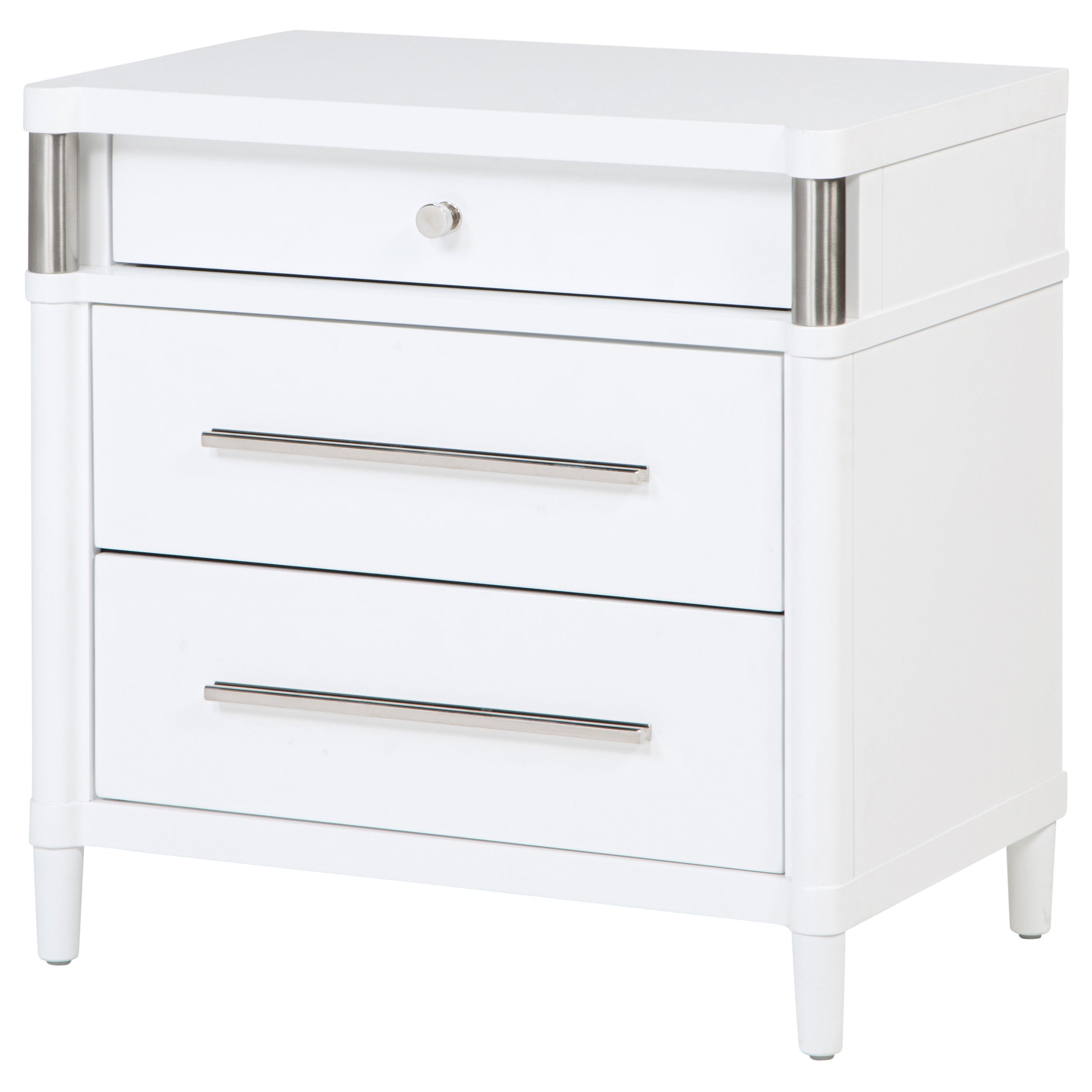 Gracemont 3-drawer Bedroom Nightstand Bedside Table White — view 4