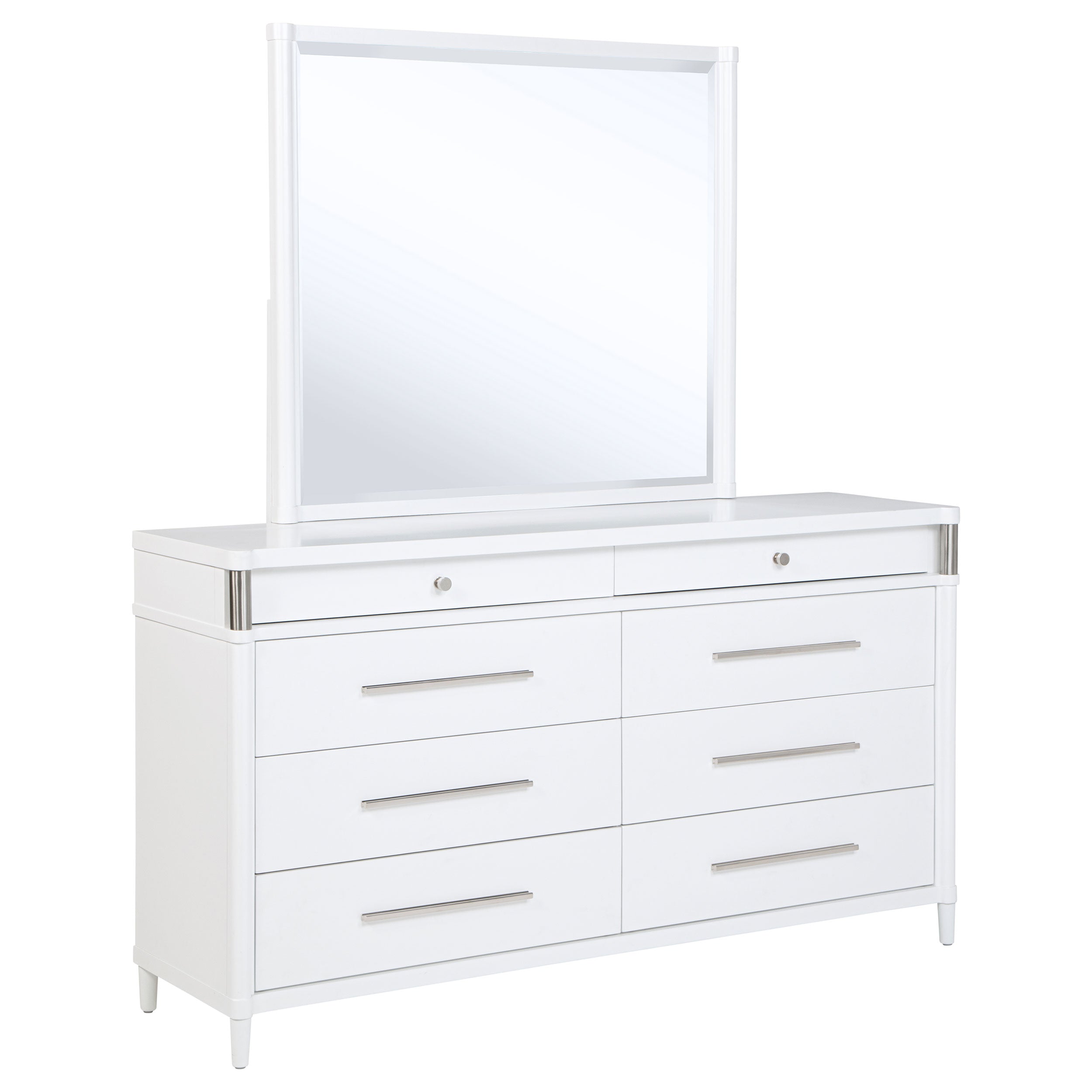 Gracemont 8-drawer Bedroom Dresser with Mirror White — view 1