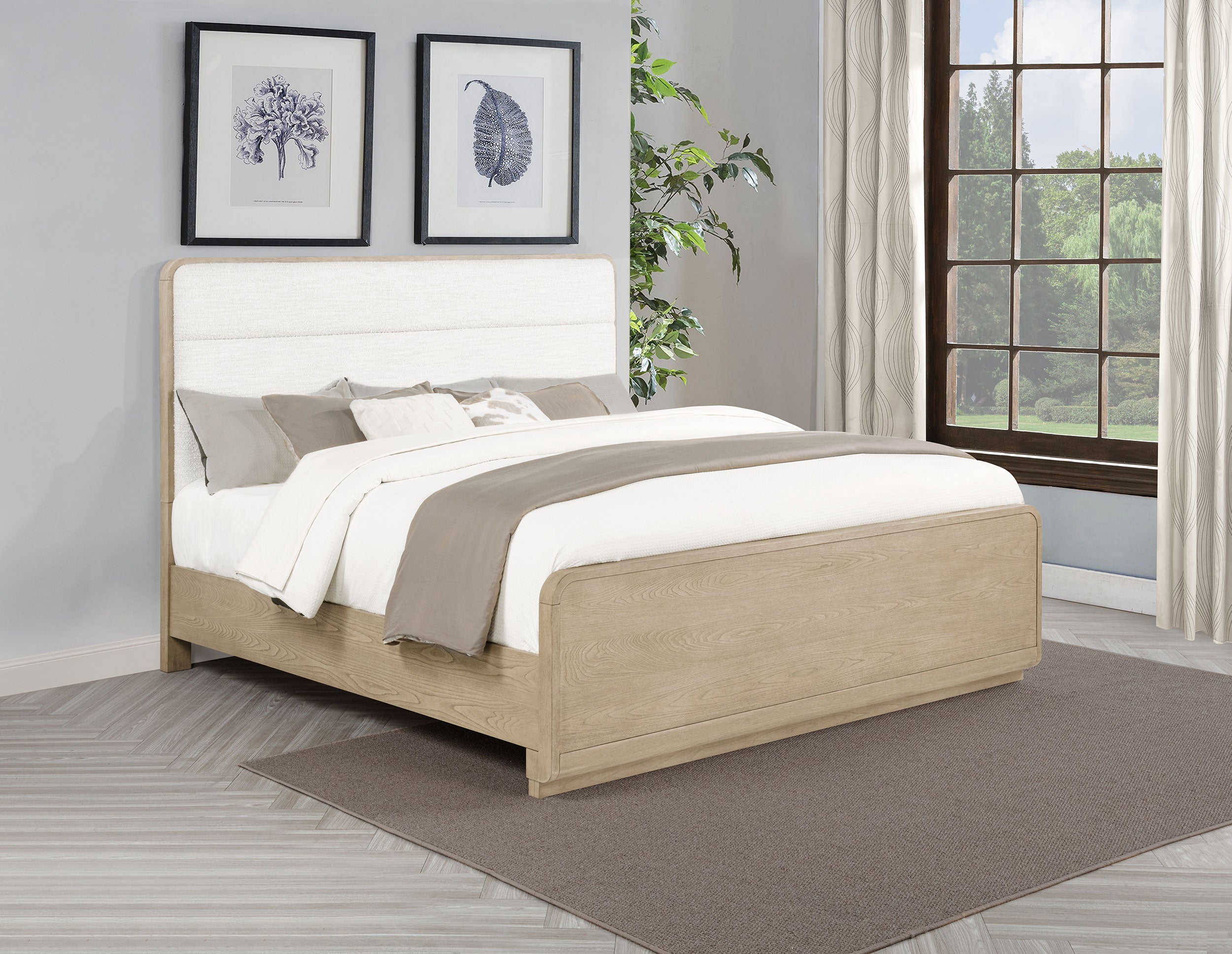 Ladera 56-inch Eastern King Panel Bed Light Elm — view 2