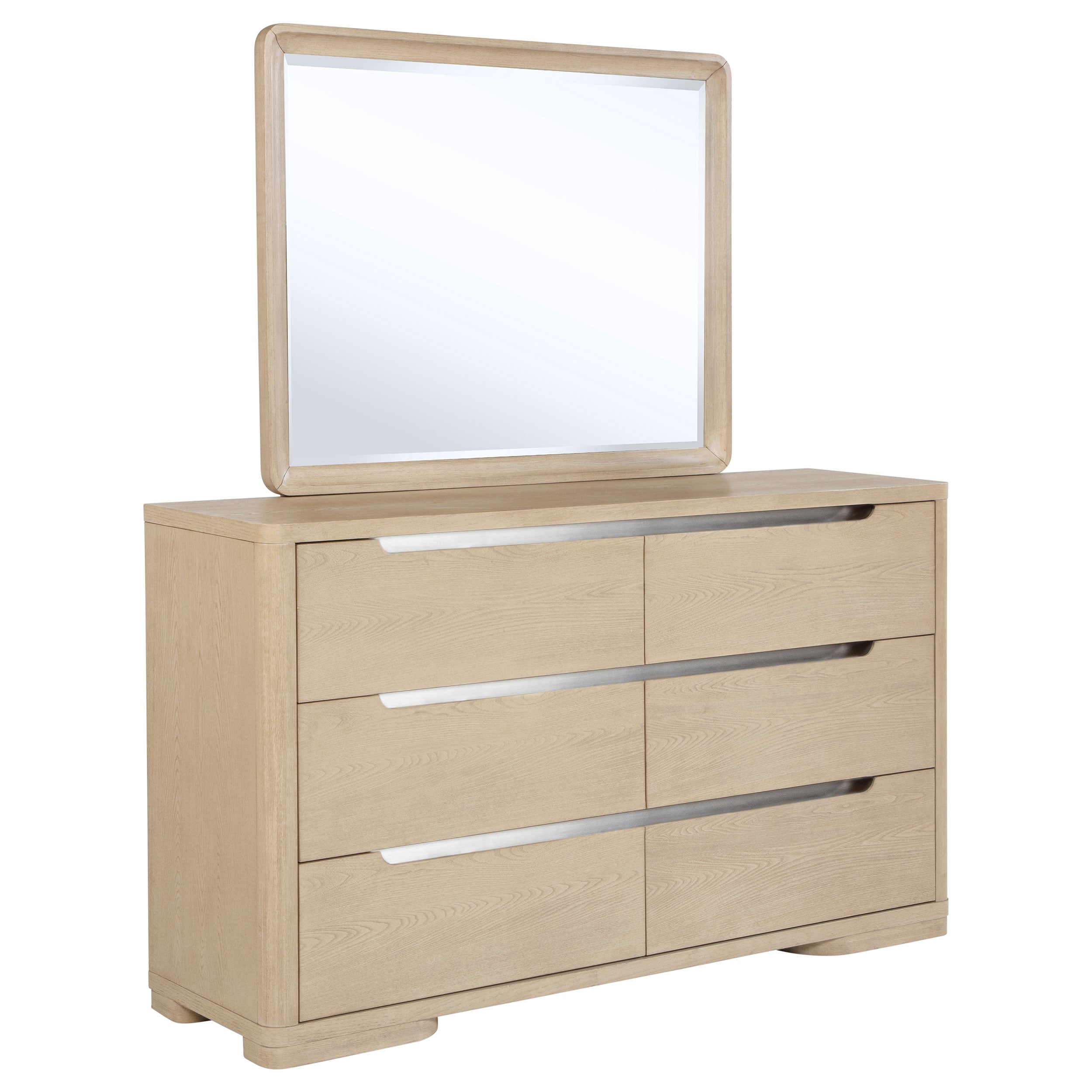 Ladera 6-drawer Bedroom Dresser and Mirror Light Elm — view 1