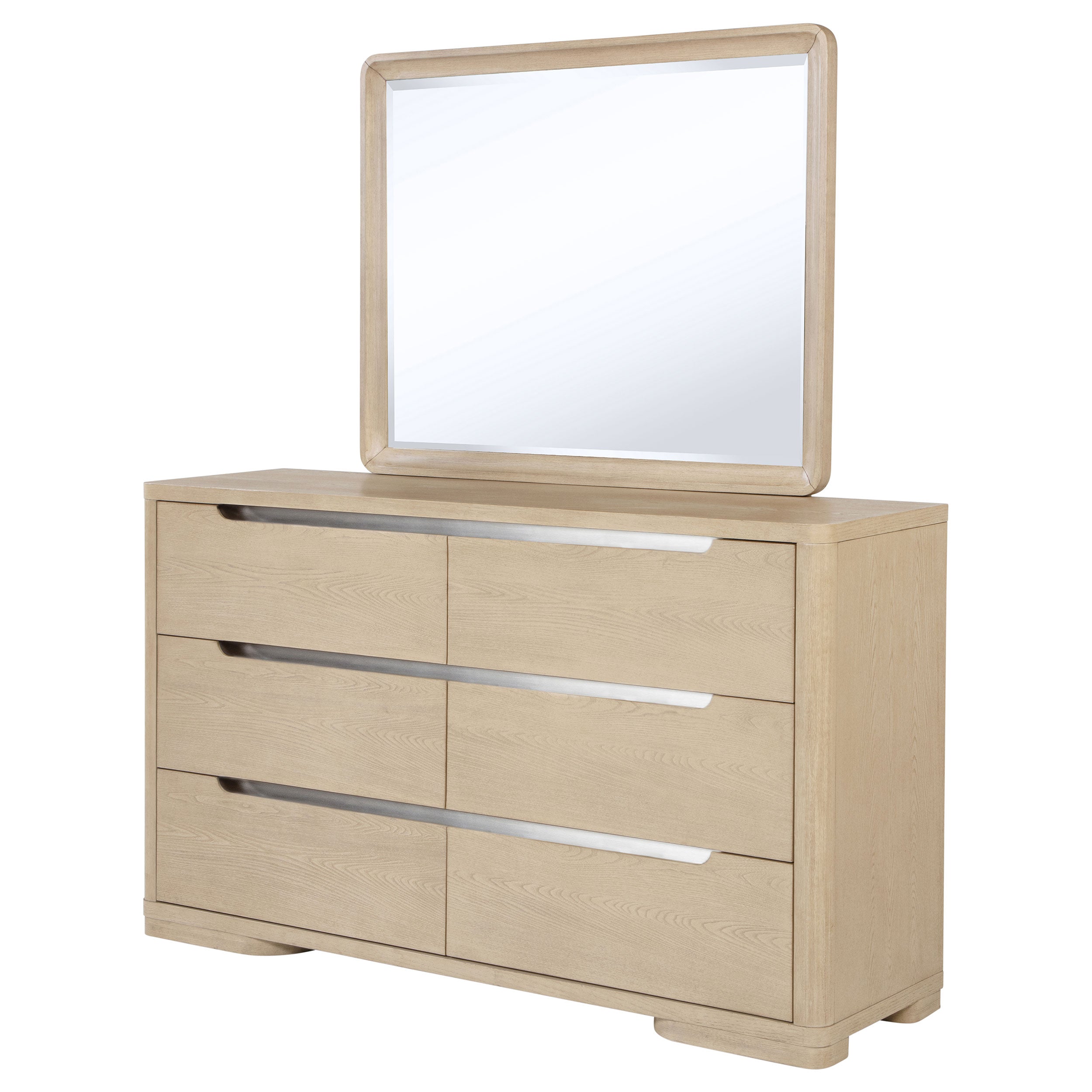 Ladera 6-drawer Bedroom Dresser and Mirror Light Elm — view 4