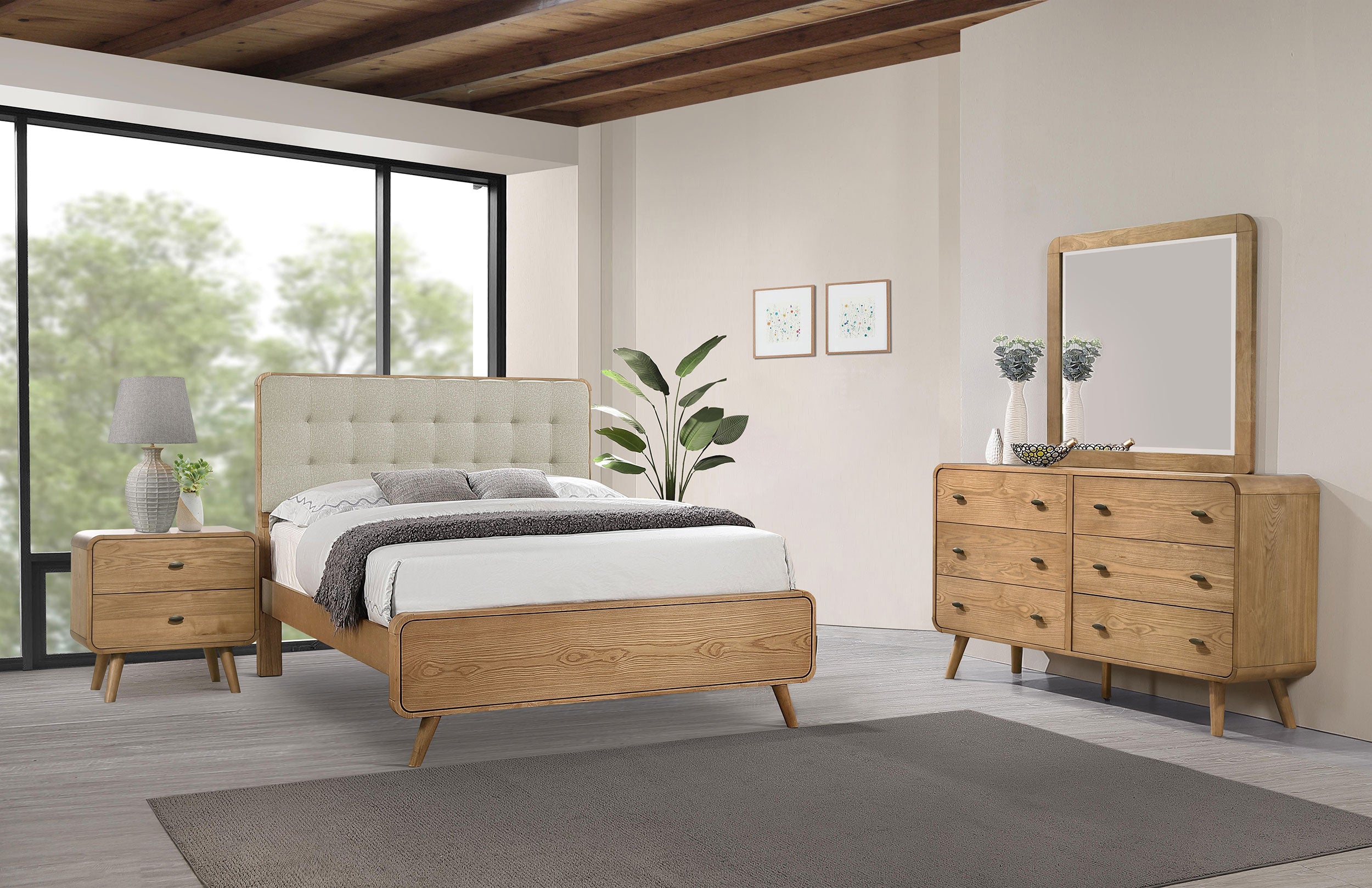 Robyn 4-piece Queen Bedroom Set Light Ash — view 1