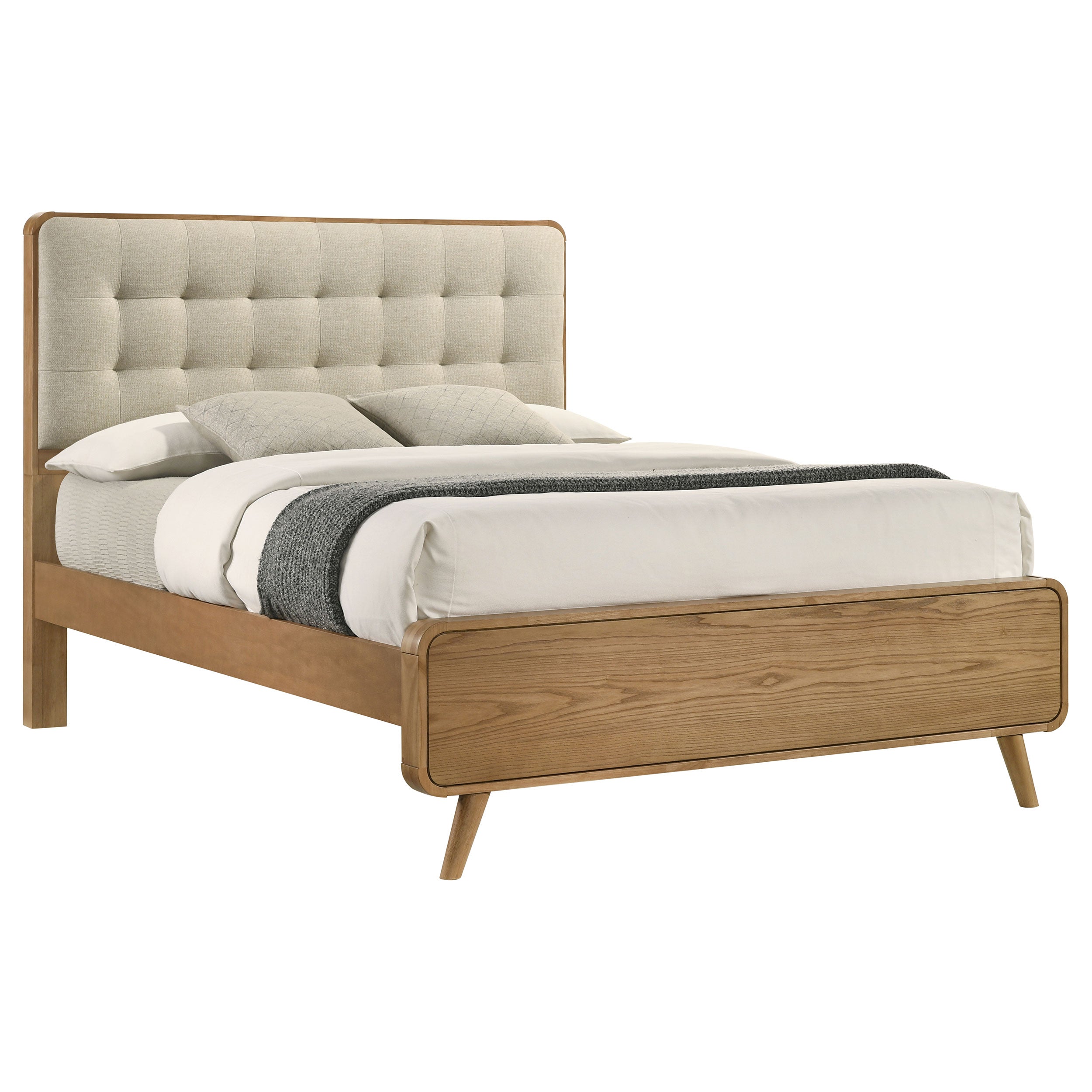 Robyn Wood Queen Platform Bed Light Ash — view 3