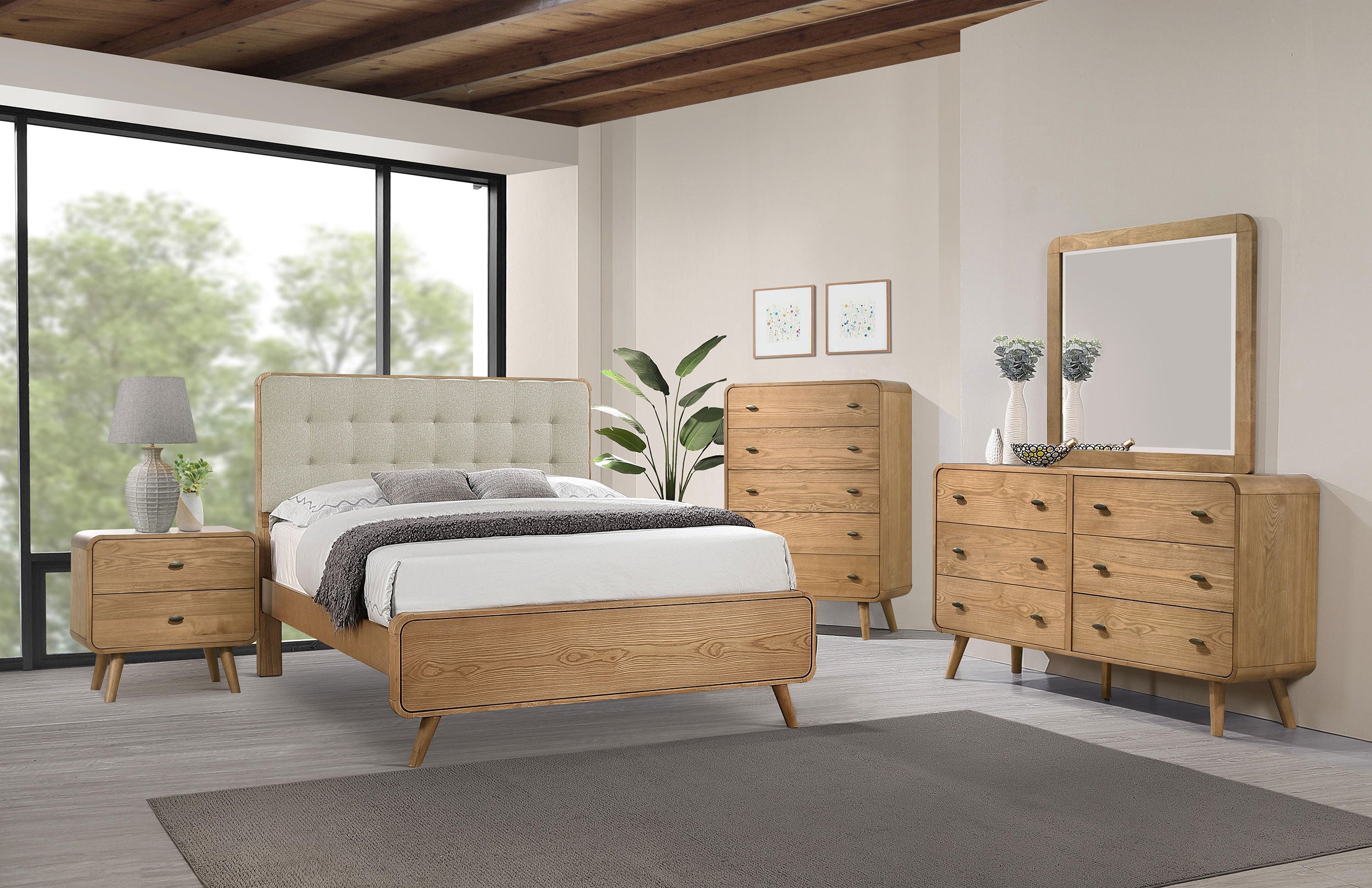 Robyn 2-drawer Nightstand Bedside Table Light Ash — view 14
