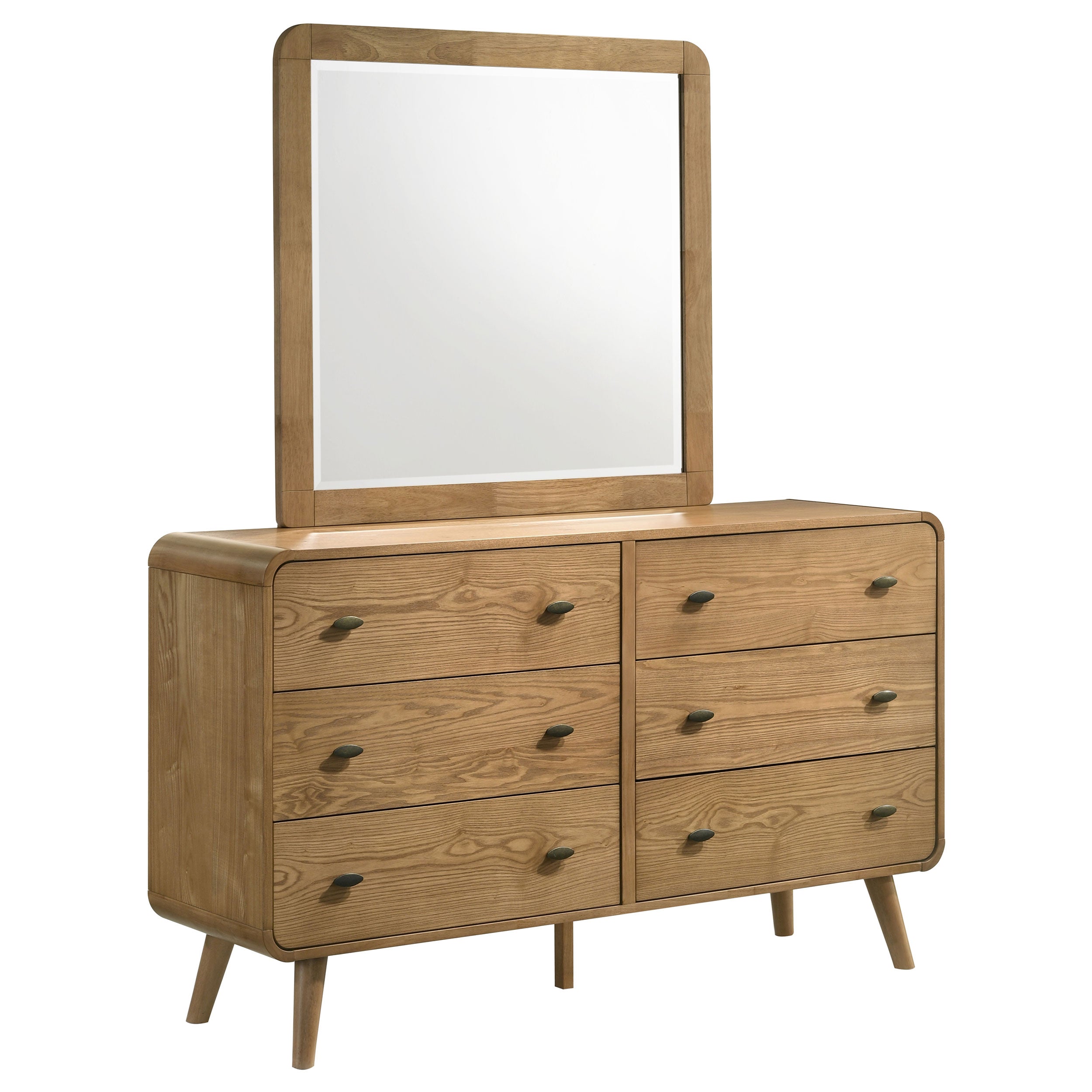Robyn 6-drawer Bedroom Dresser and Mirror Light Ash — view 1