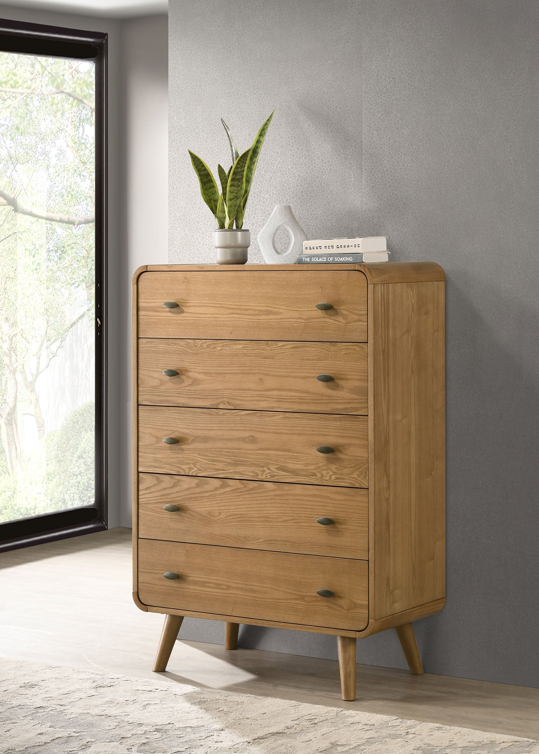 Robyn 5-drawer Bedroom Chest of Drawers Light Ash — view 2