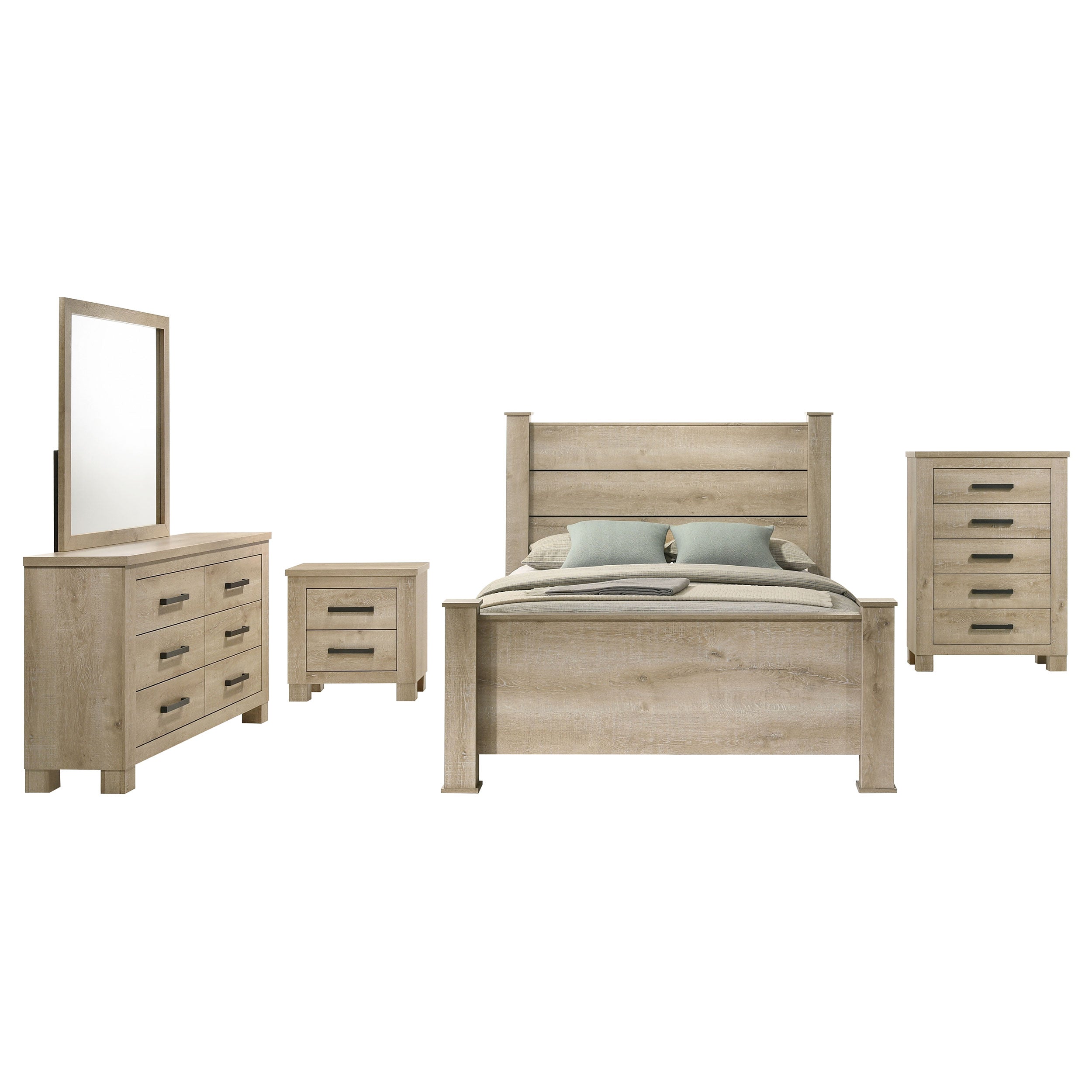 Oakglen 5-piece California King Bedroom Set Weathered Oak — view 2