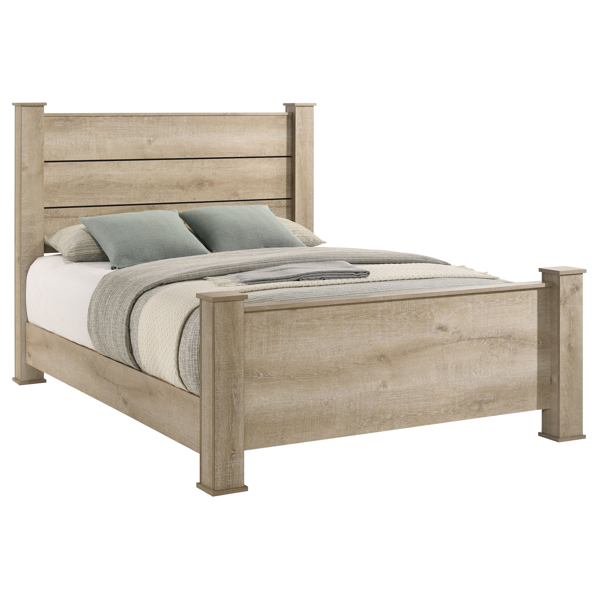 Oakglen 55-inch Queen Panel Bed Weathered Oak — view 3