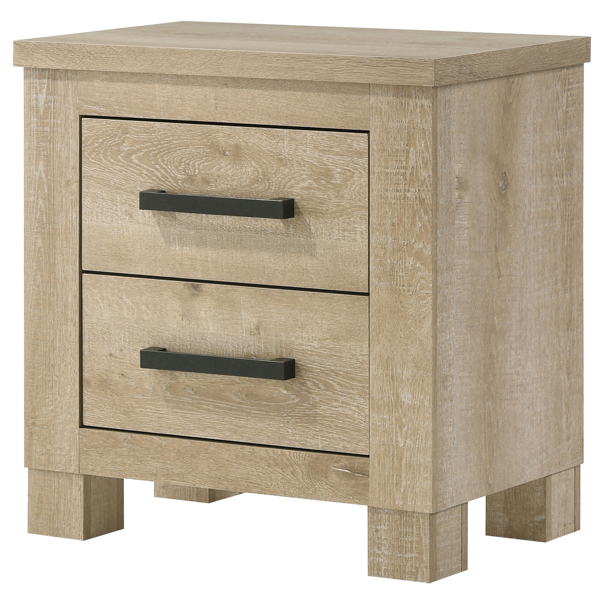 Oakglen 2-drawer Nightstand Bedside Table Weathered Oak — view 4