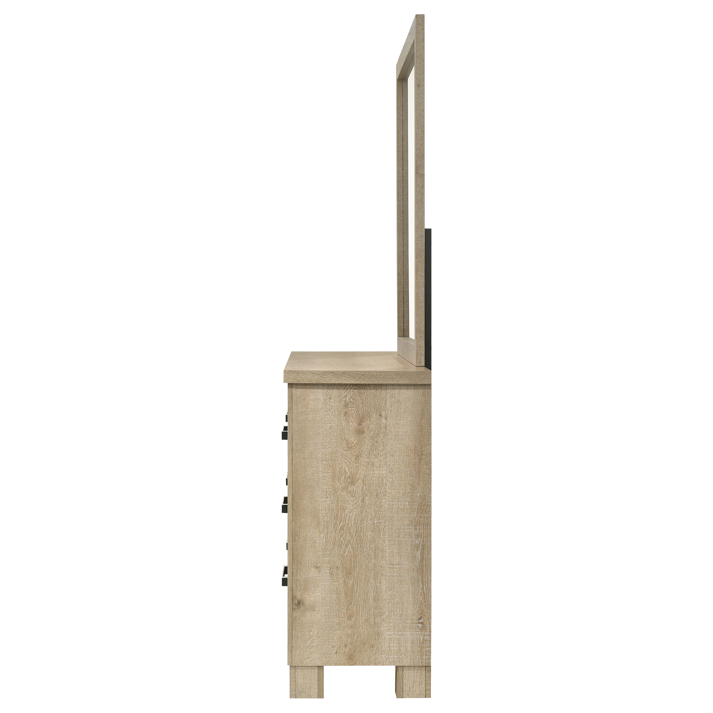 Oakglen 6-drawer Bedroom Dresser and Mirror Weathered Oak — view 5