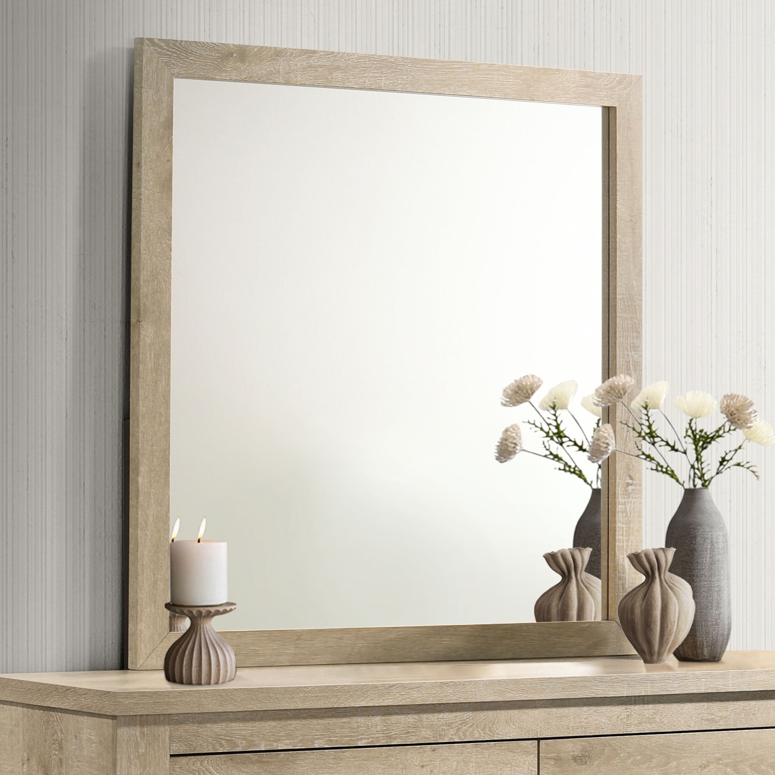 Oakglen Dresser Mirror Weathered Oak — view 2