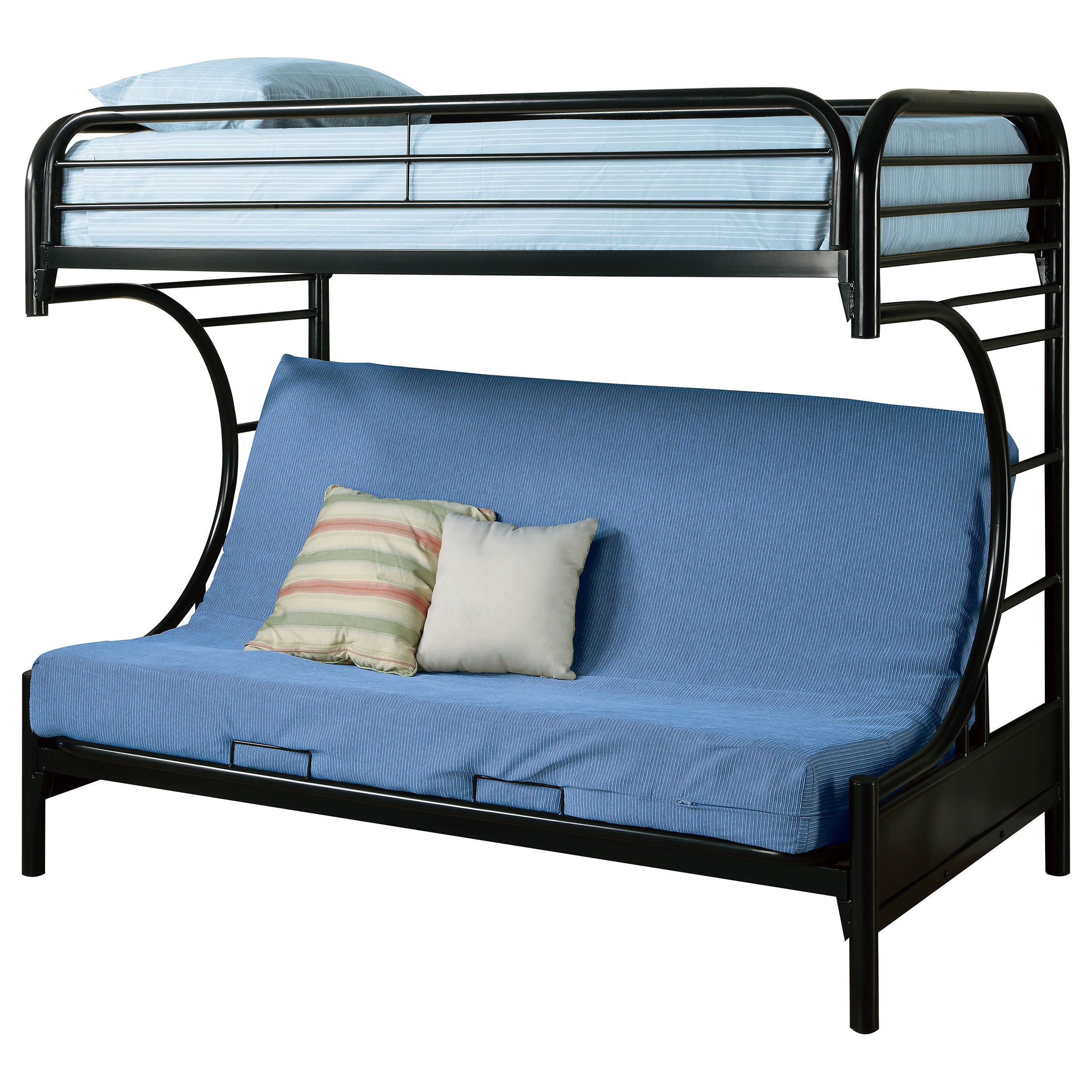 Montgomery Metal Twin Over Futon Bunk Bed Black — view 1