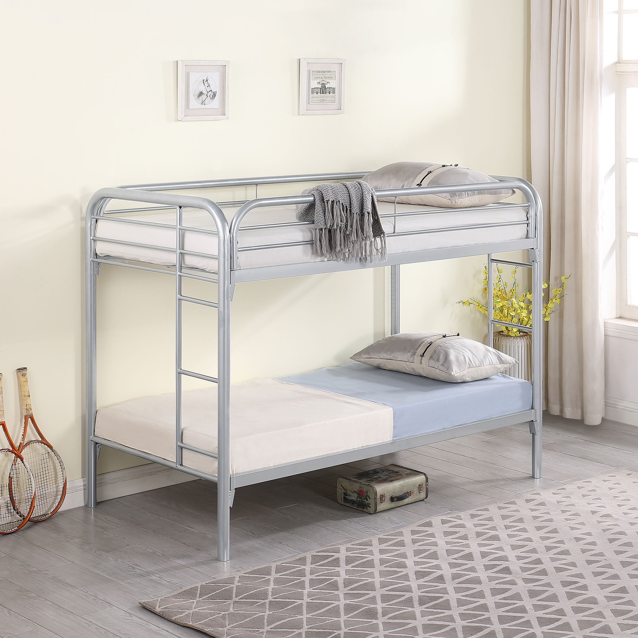Morgan Metal Twin Over Twin Bunk Bed Silver — view 2