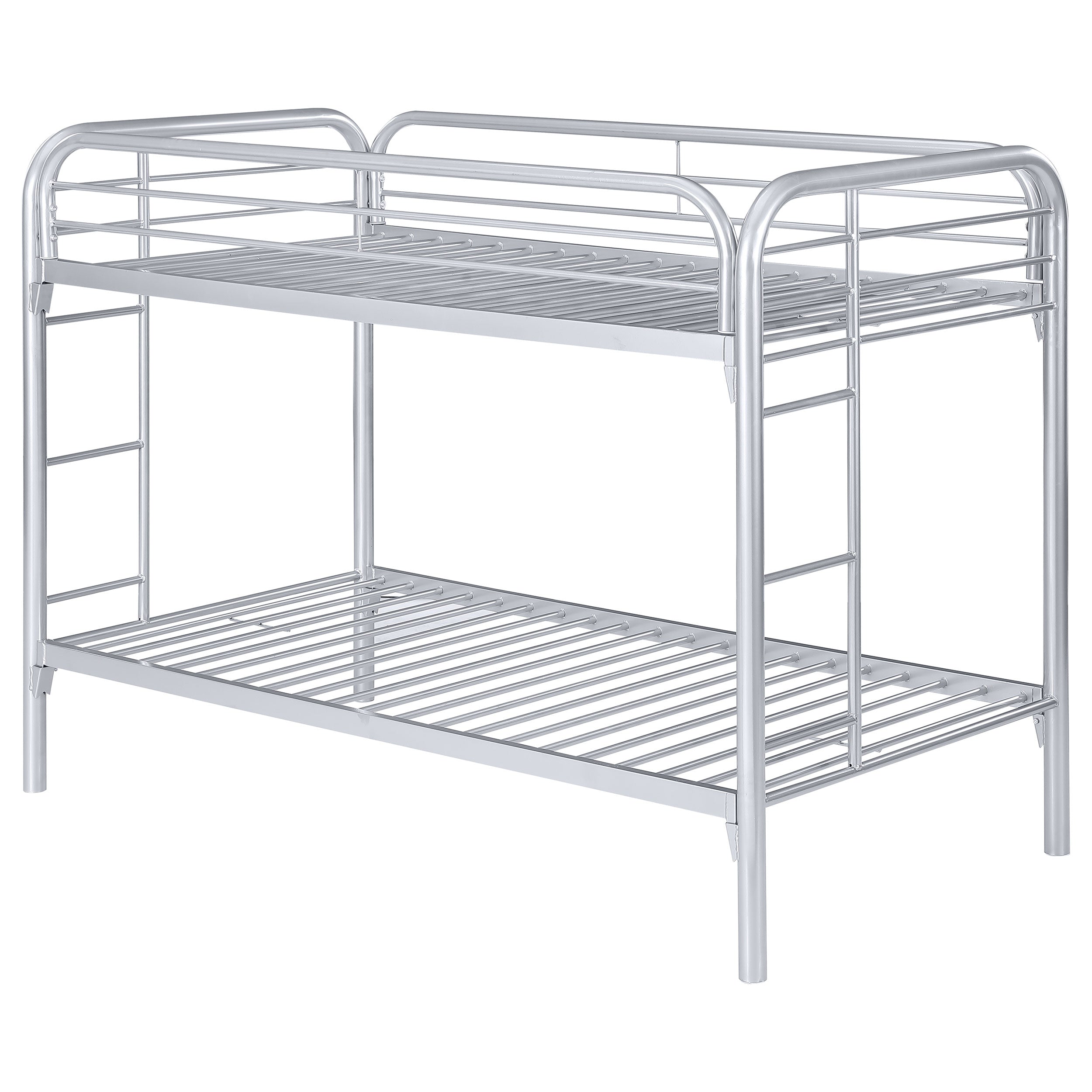 Morgan Metal Twin Over Twin Bunk Bed Silver — view 4