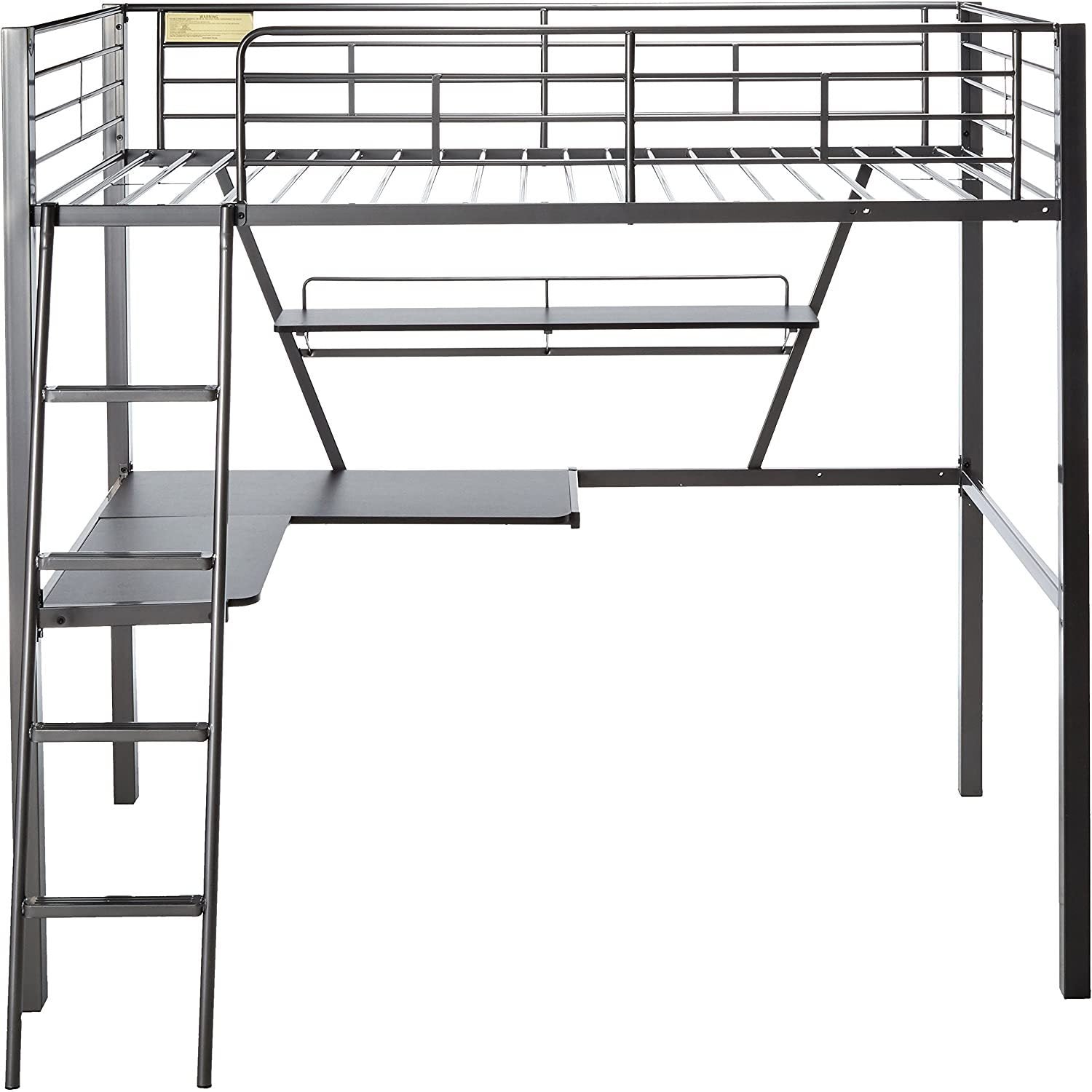 ACME Senon Loft Bed & Desk in Silver & Black 37275 - Atlantic Fine Furniture Melbourne FL