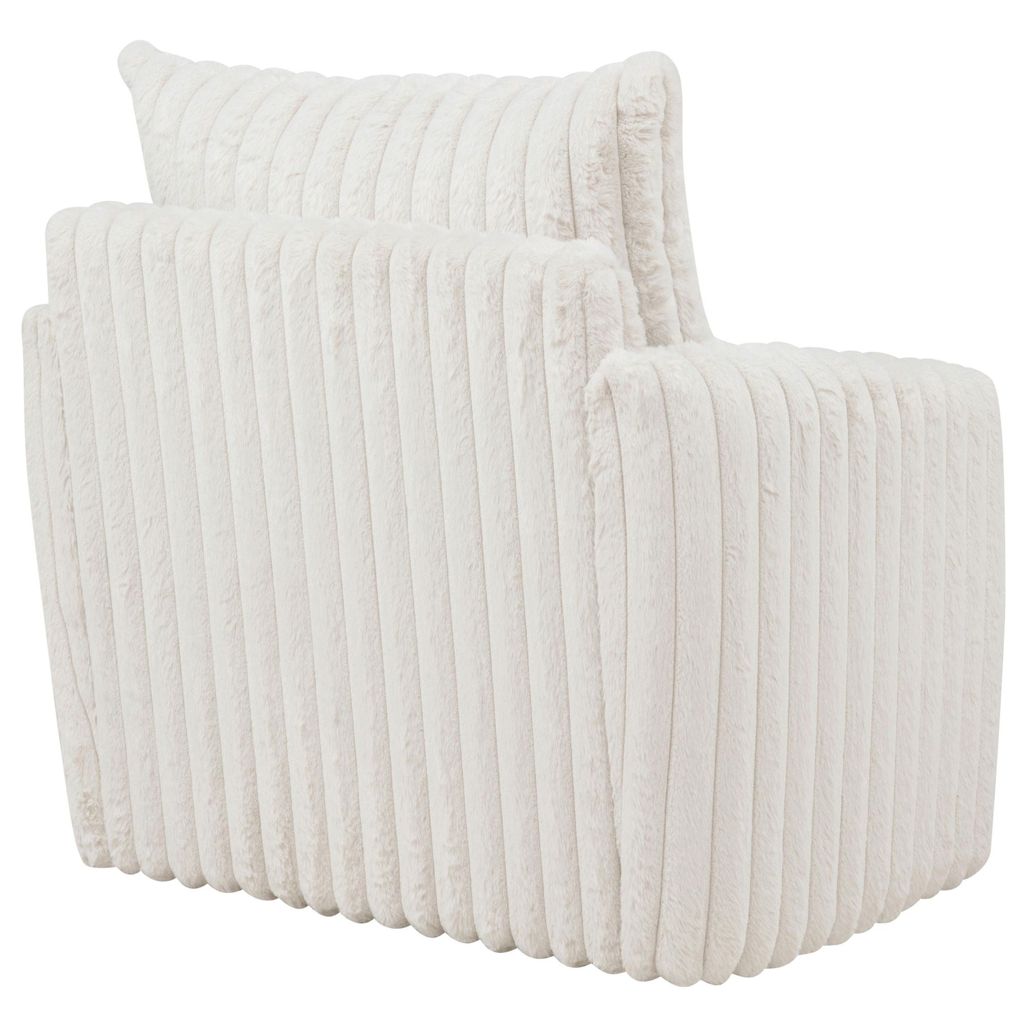 Sarco Corduroy Upholstered Swivel Accent Arm Chair Ivory