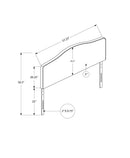 Full Size, Bed Headboard Only, Upholstered Transitional - Gray