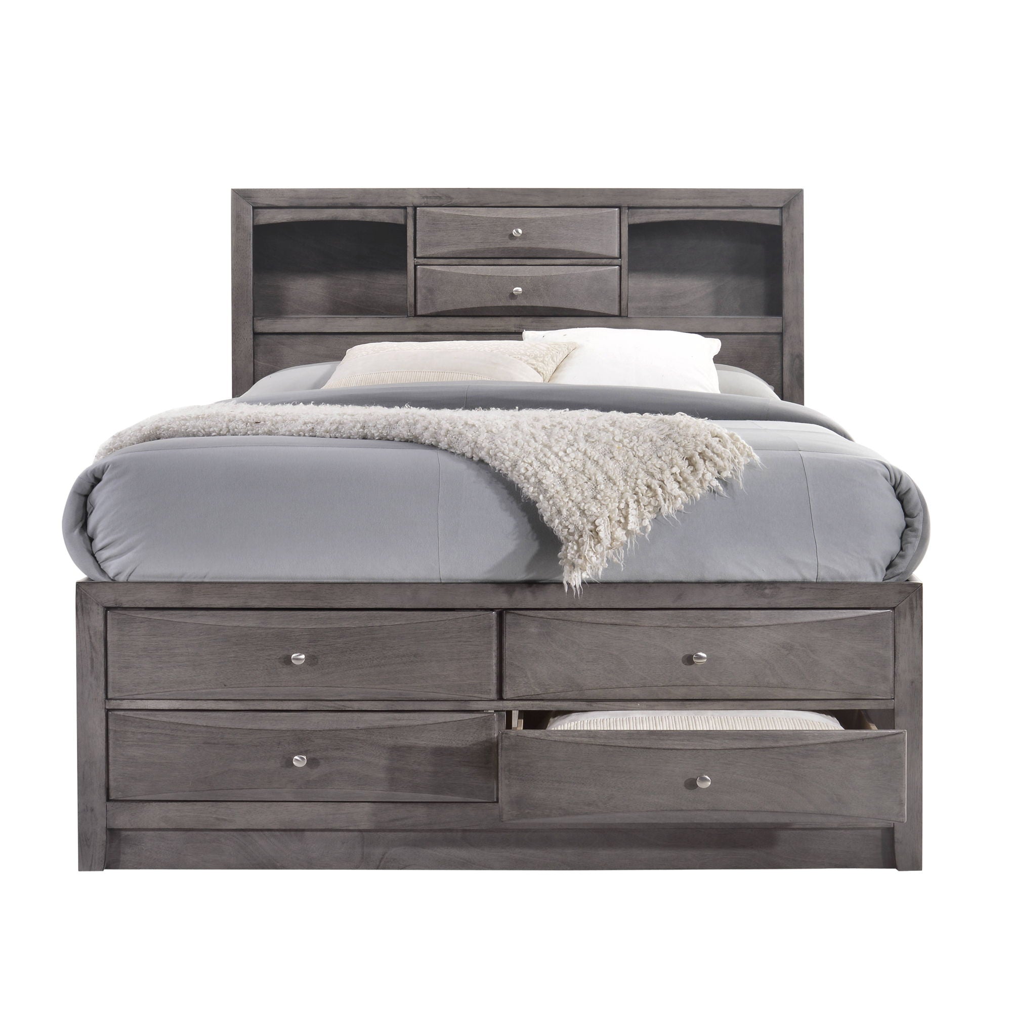 Emily - Storage Bed - Weathered Gray