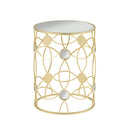 Modern Side Table With Mirror Top And Metal Frame - Gold / Clear