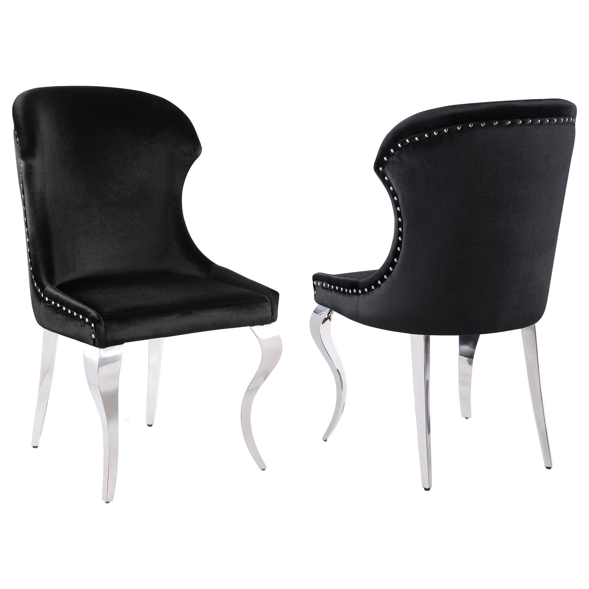 Cheyanne Upholstered Dining Side Chair Black (Set of 2) - Atlantic Fine Furniture Melbourne FL