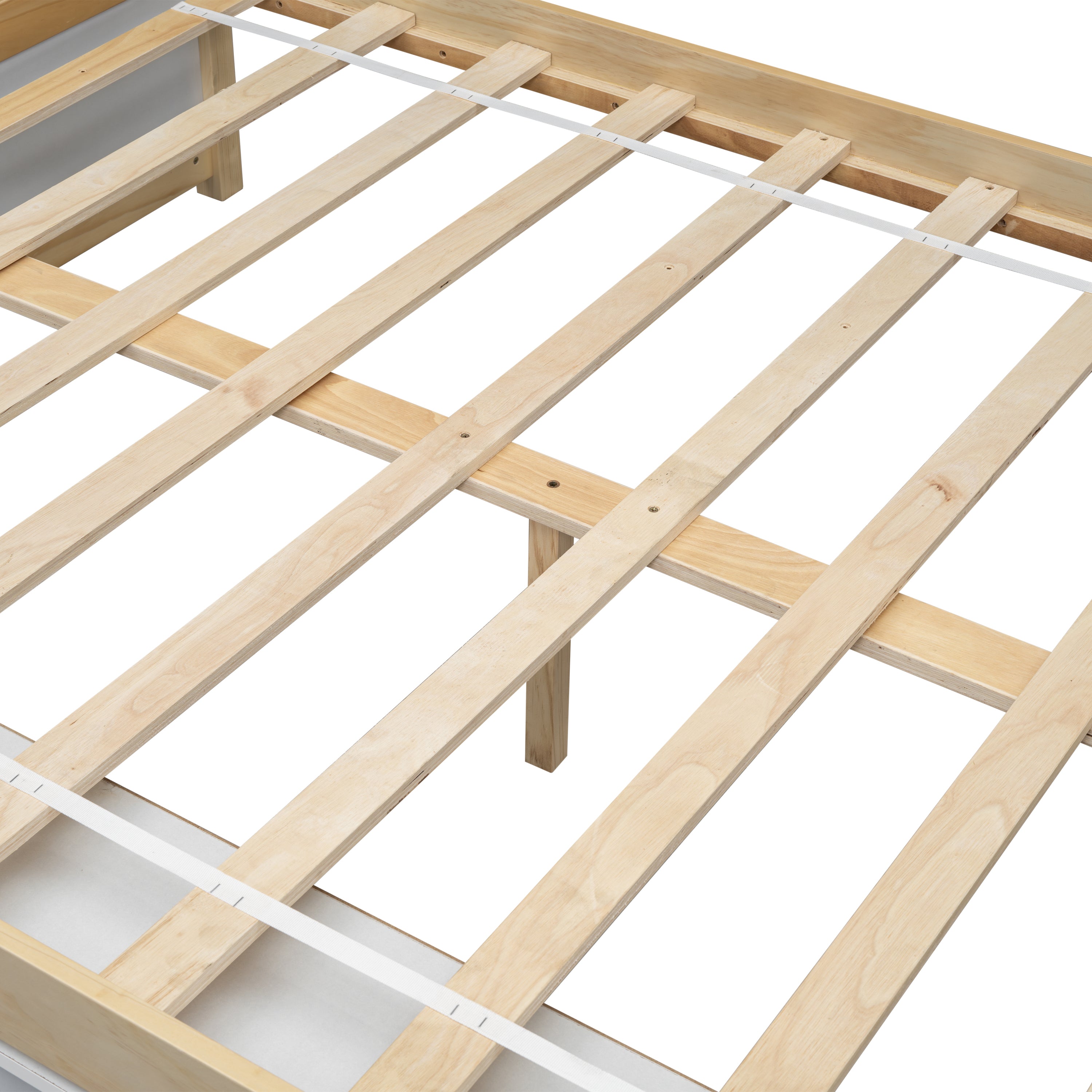 Full House Bed with Roof Frame, Bedside-shelves, Under Bed Storage Unit,Natural - Atlantic Fine Furniture Melbourne FL