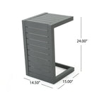 Aluminum Outdoor C - Shaped Side Table For Patio